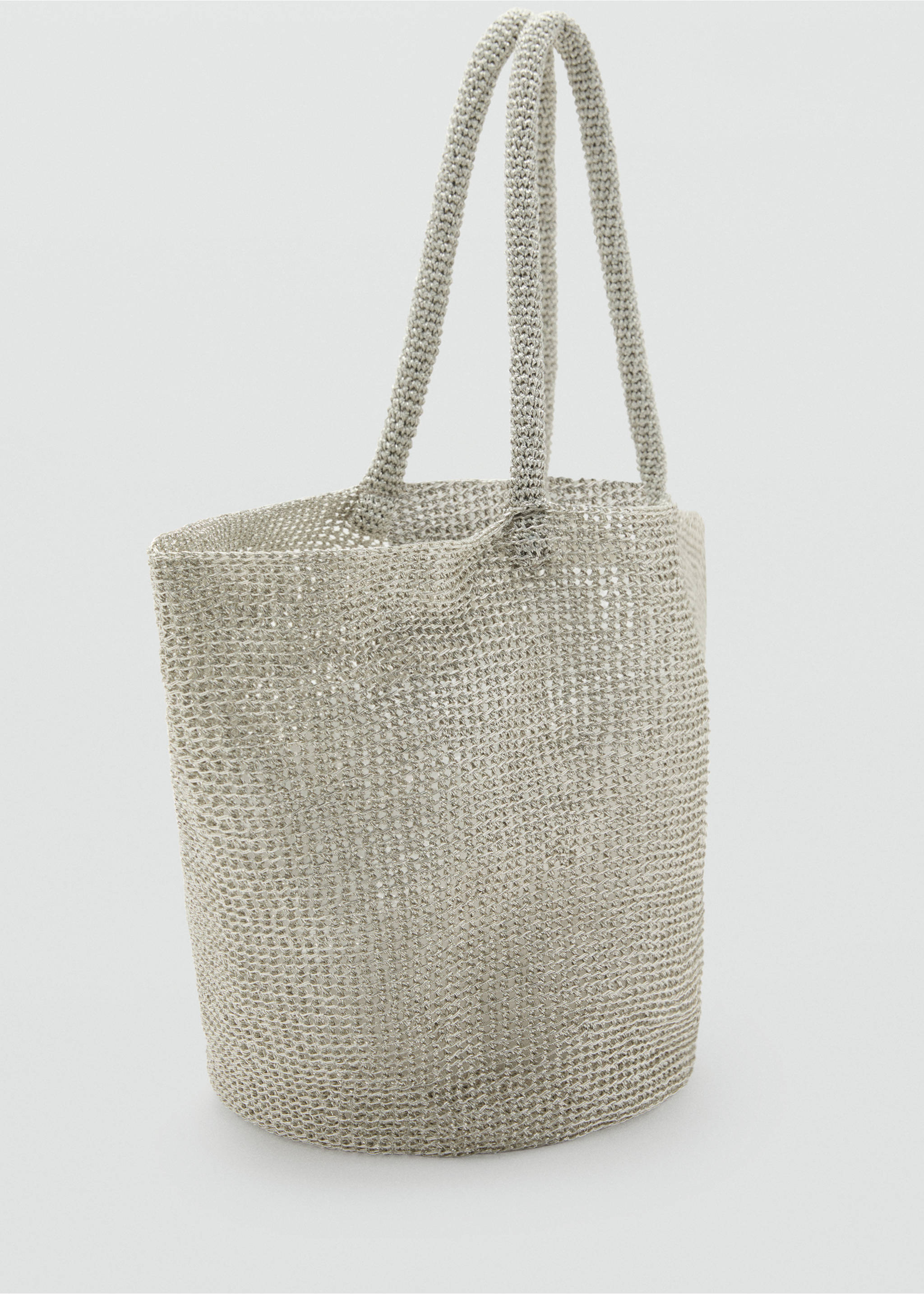 Mesh shopper bag - Medium plane, Silver. Ref: 17041122-00.