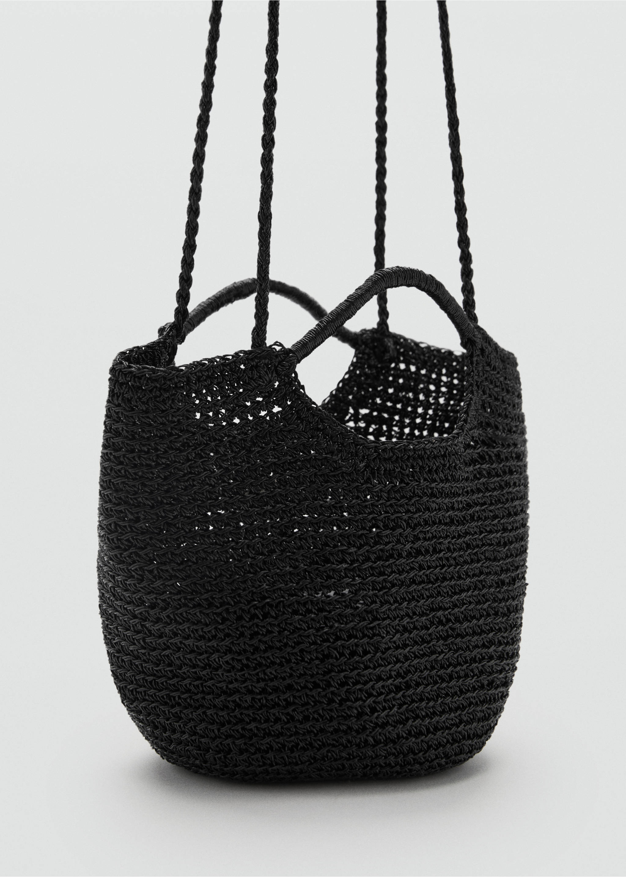 Mini woven crossbody bag - Medium plane, Black. Ref: 17041123-00.
