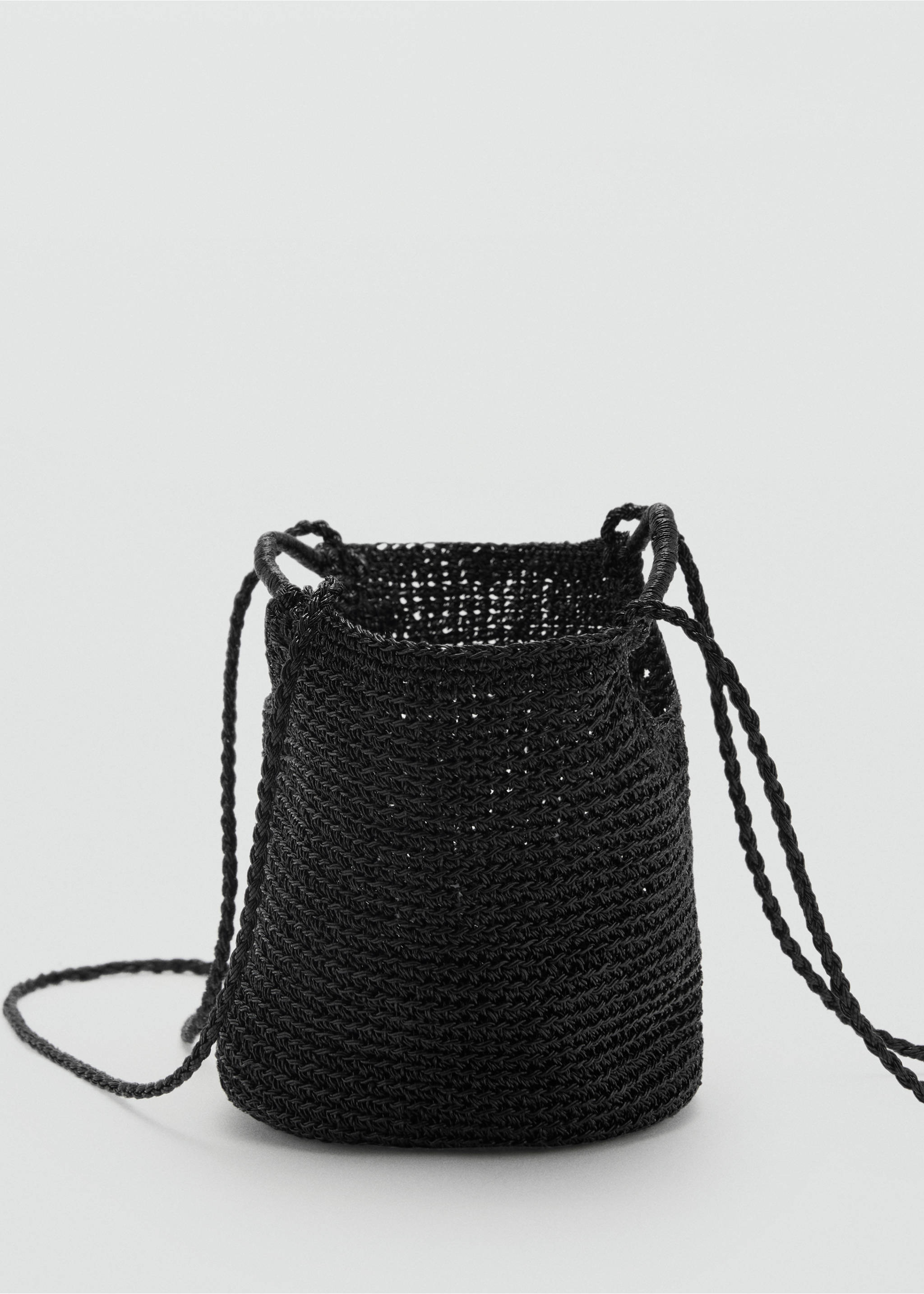 Mini woven crossbody bag - Details of the article 3, Black. Ref: 17041123-00.