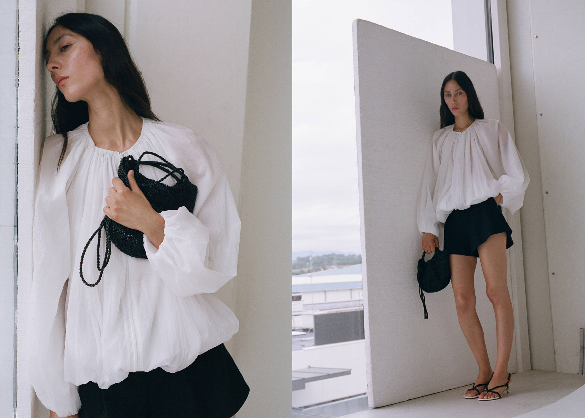 Mini woven crossbody bag - Panoramic plane