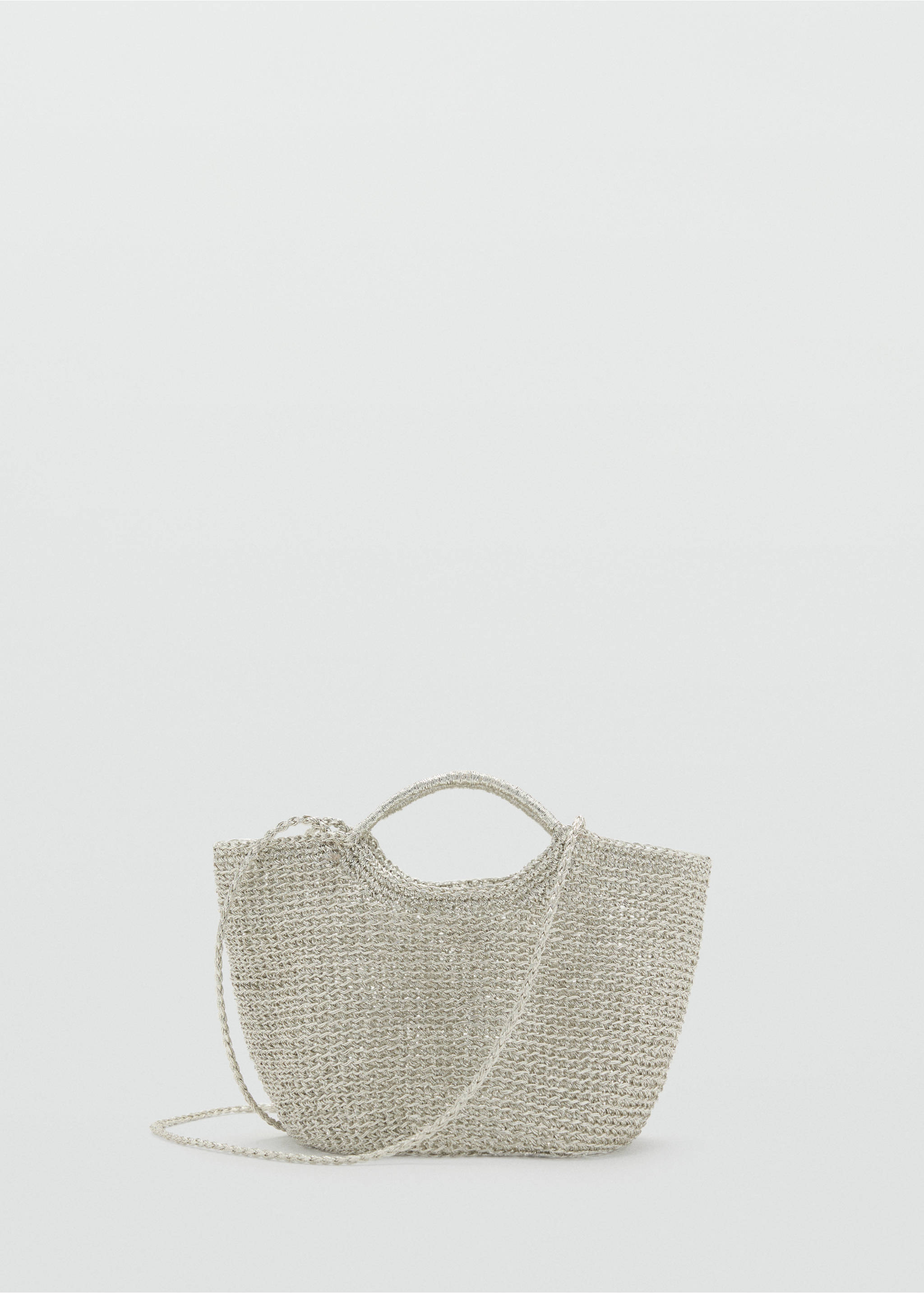 Mini sac bandoulière en tissu - Article sans modèle, Argent. Ref: 17041123-00.