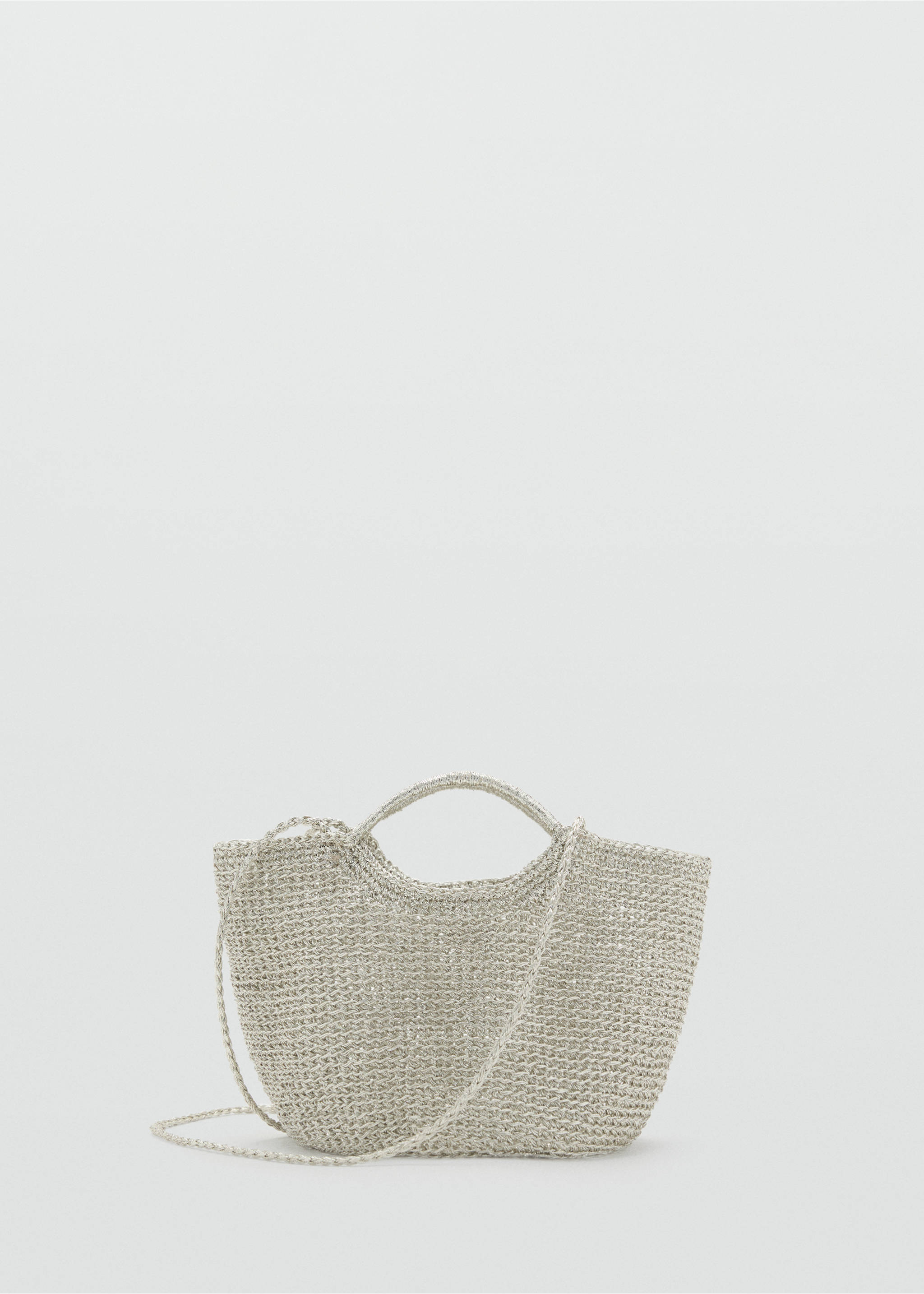 Mini sac bandoulière en tissu - Article sans modèle, Argent. Ref: 17041123-00.