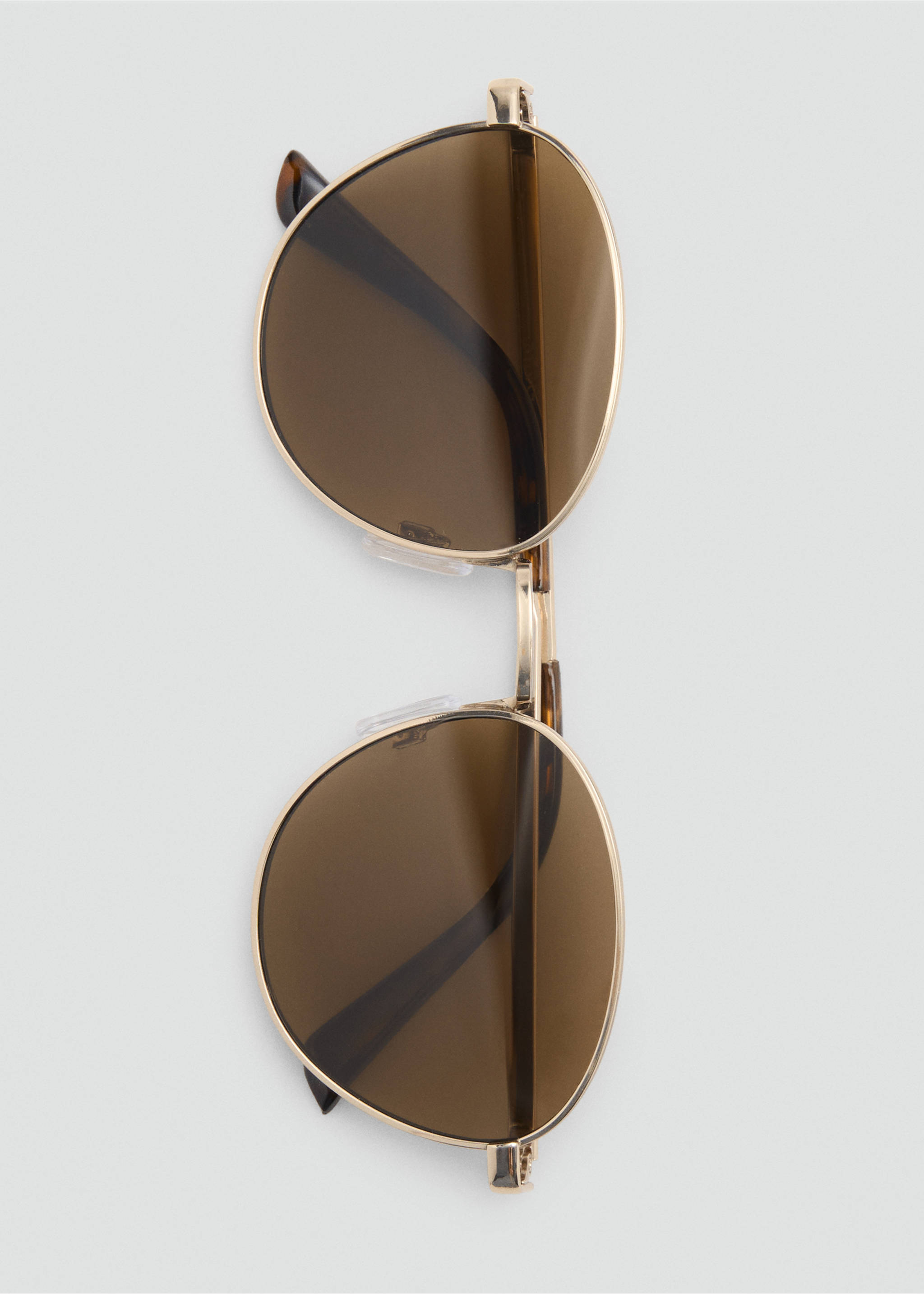 Round metal-frame sunglasses - Details of the article 2, Gold. Ref: 17041125-00.