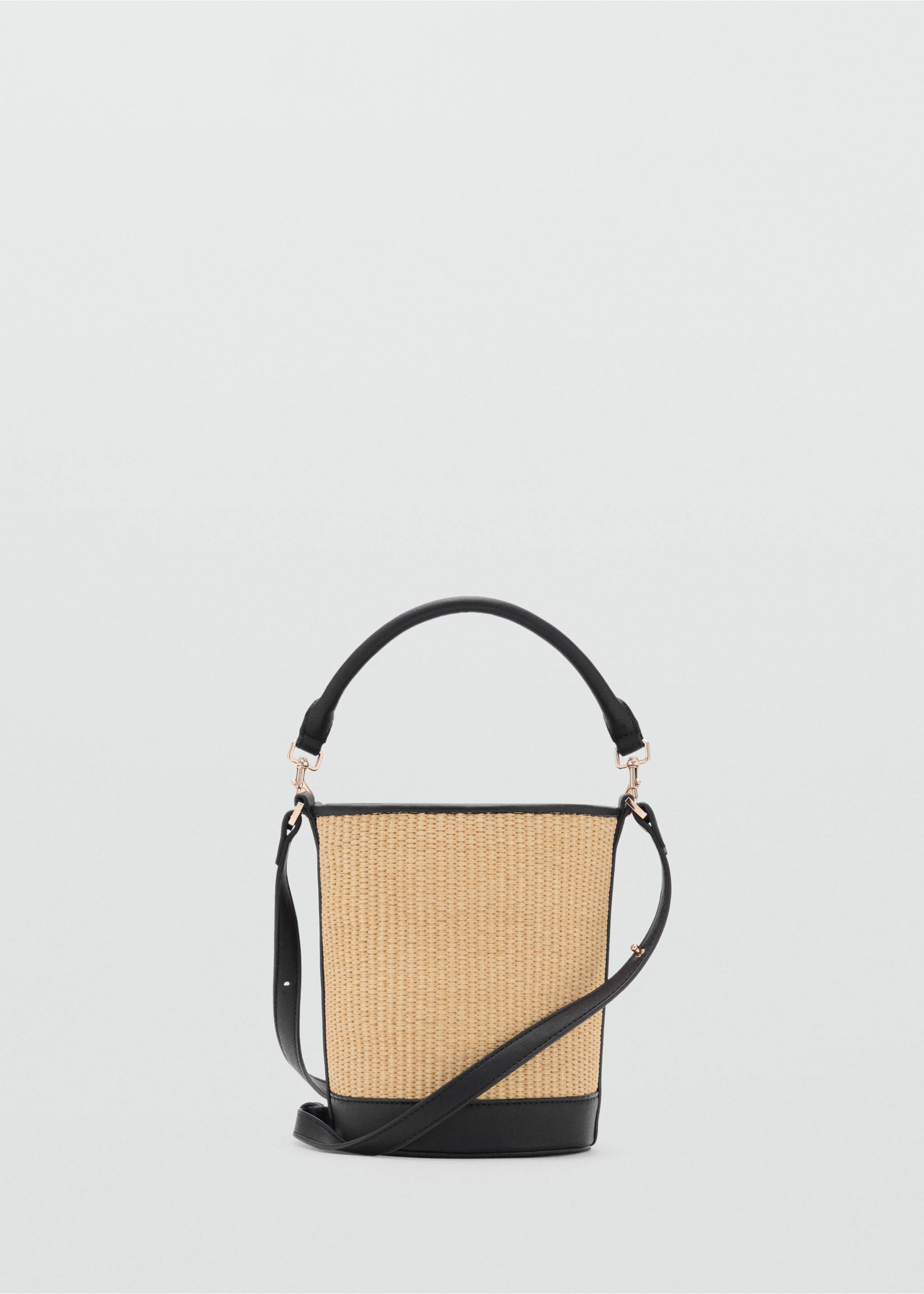 Kleine Bucket-Bag aus Raffiabast - Artikel ohne Model, Schwarz. Ref: 17041129-00.