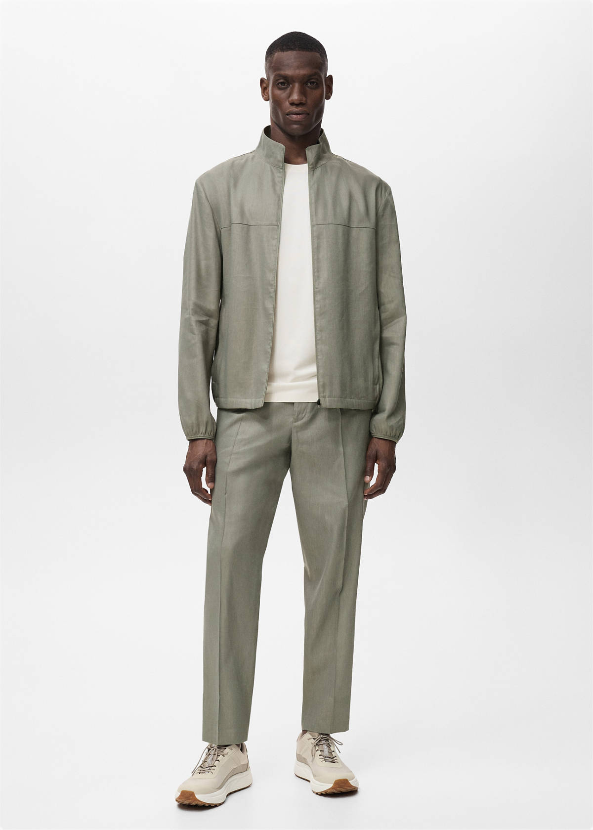 Zipper linen jacket