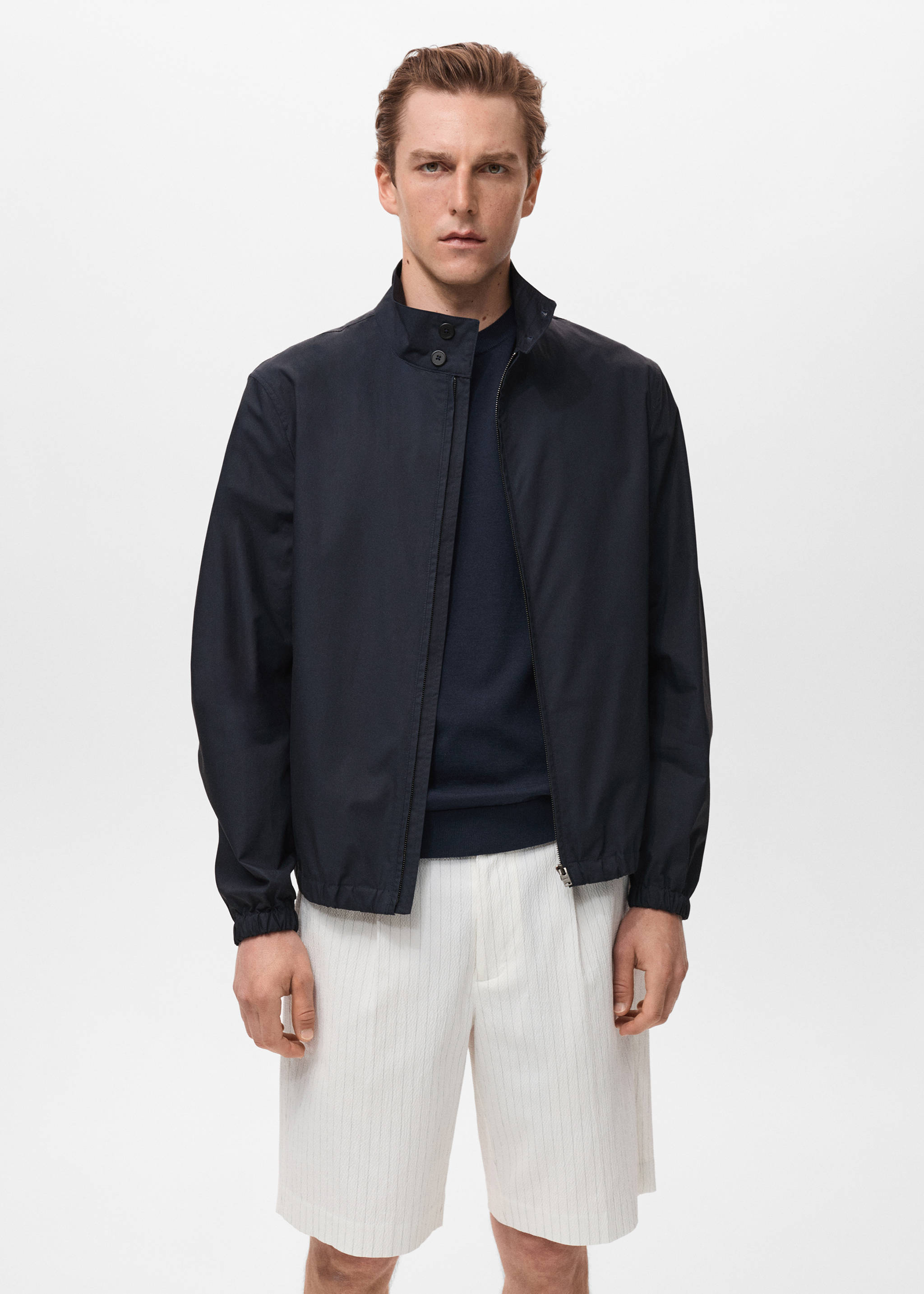 Baumwolljacke mit Kragenknöpfen - Mittlere Ansicht