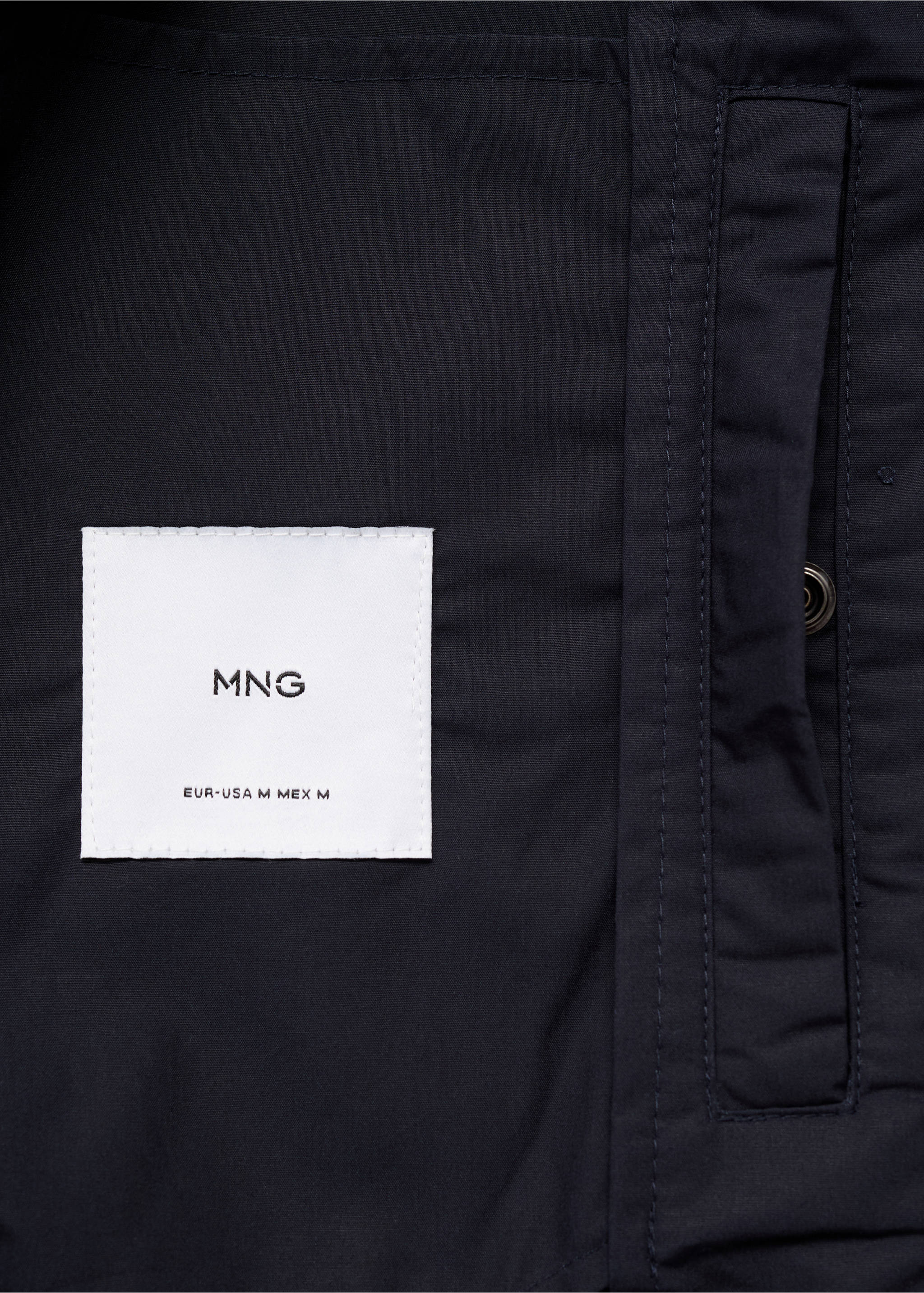 Baumwolljacke mit Kragenknöpfen - Detail des Artikels 0, Marineblau. Ref: 17041134-00.