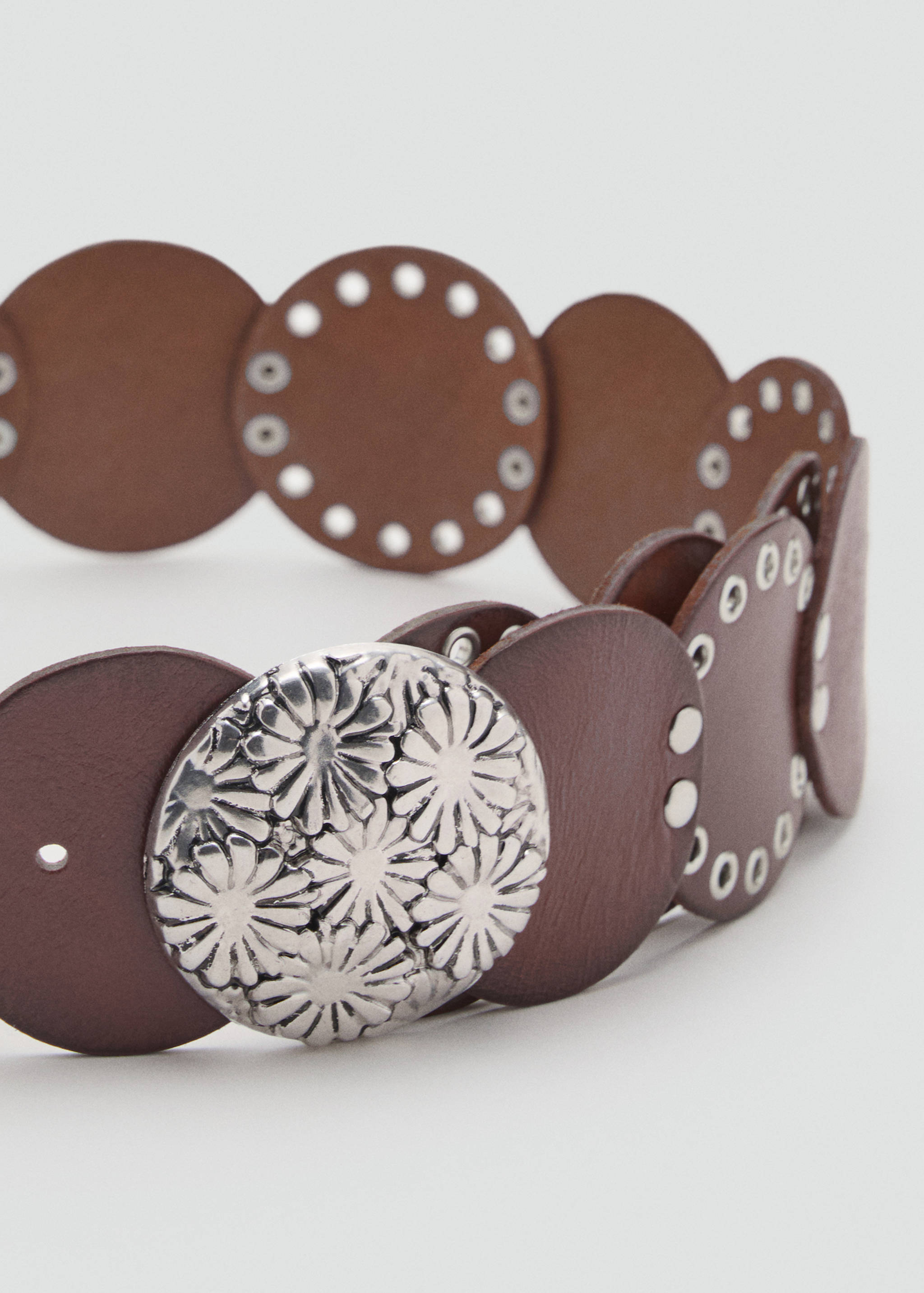 Studded leather belt - Medium plane