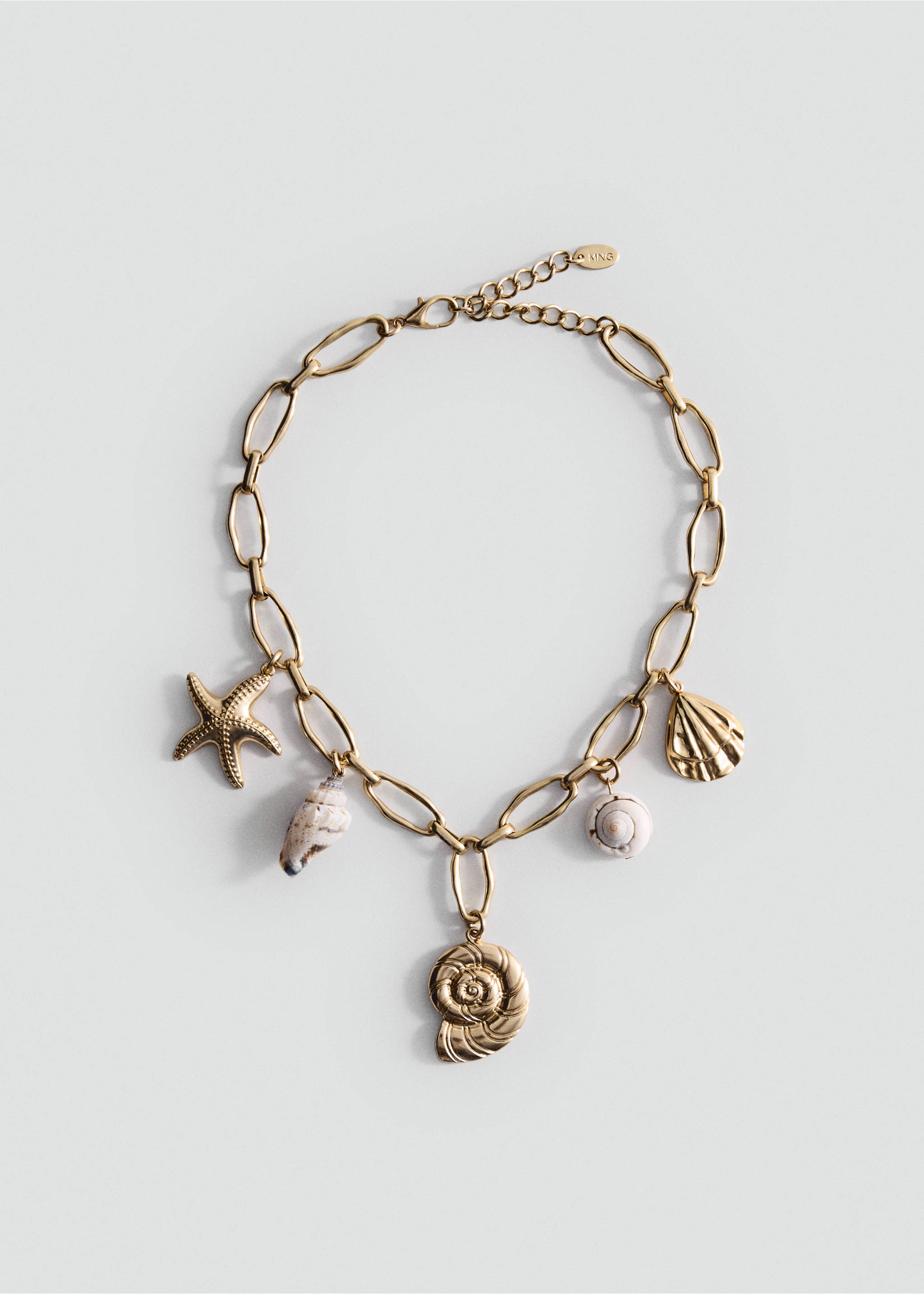 Kette mit Perlen- und Muschelverzierung - Artikel ohne Model, Gold. Ref: 17041142-00.