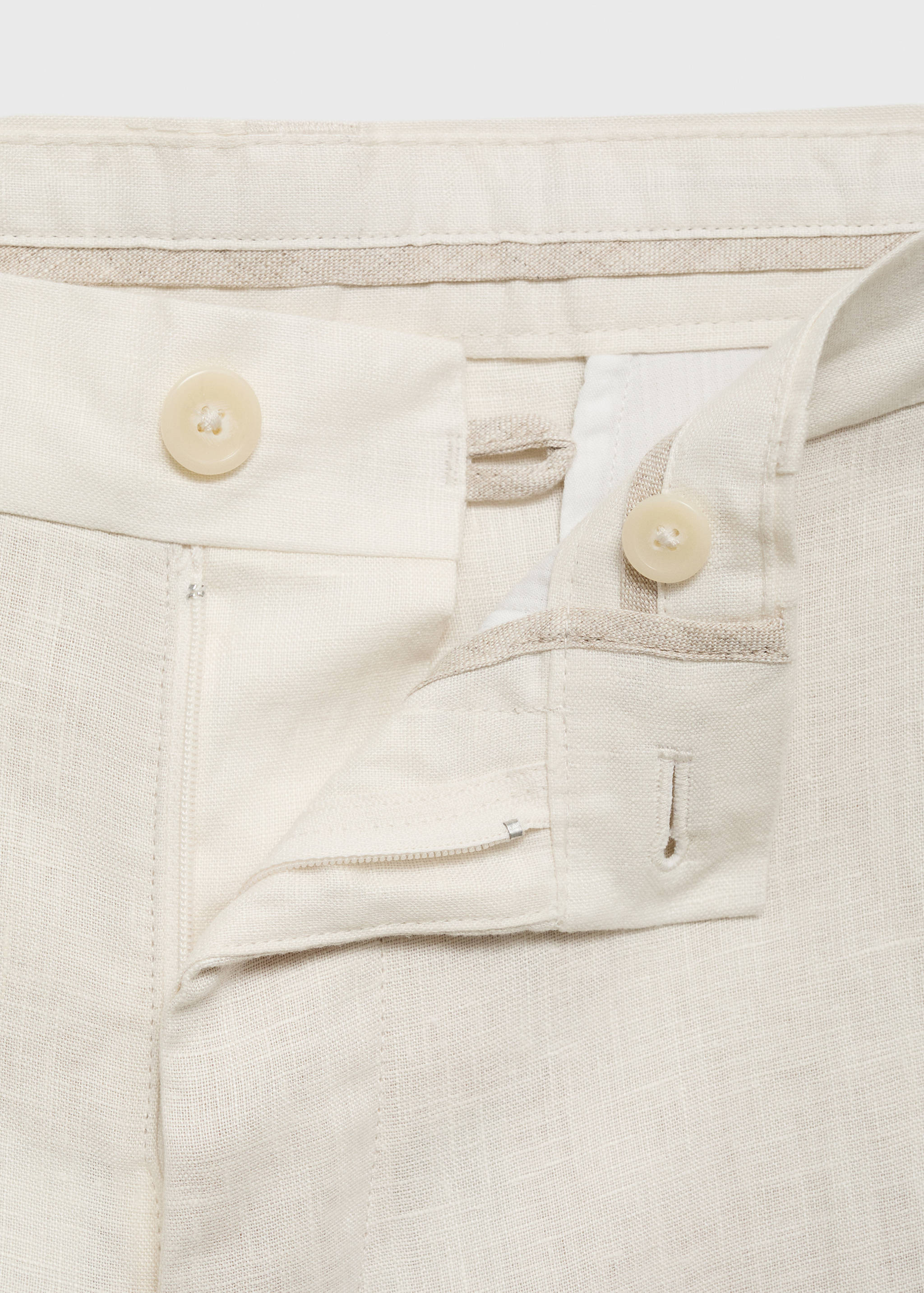 Slim-fit 100% linen trousers - Details of the article 8