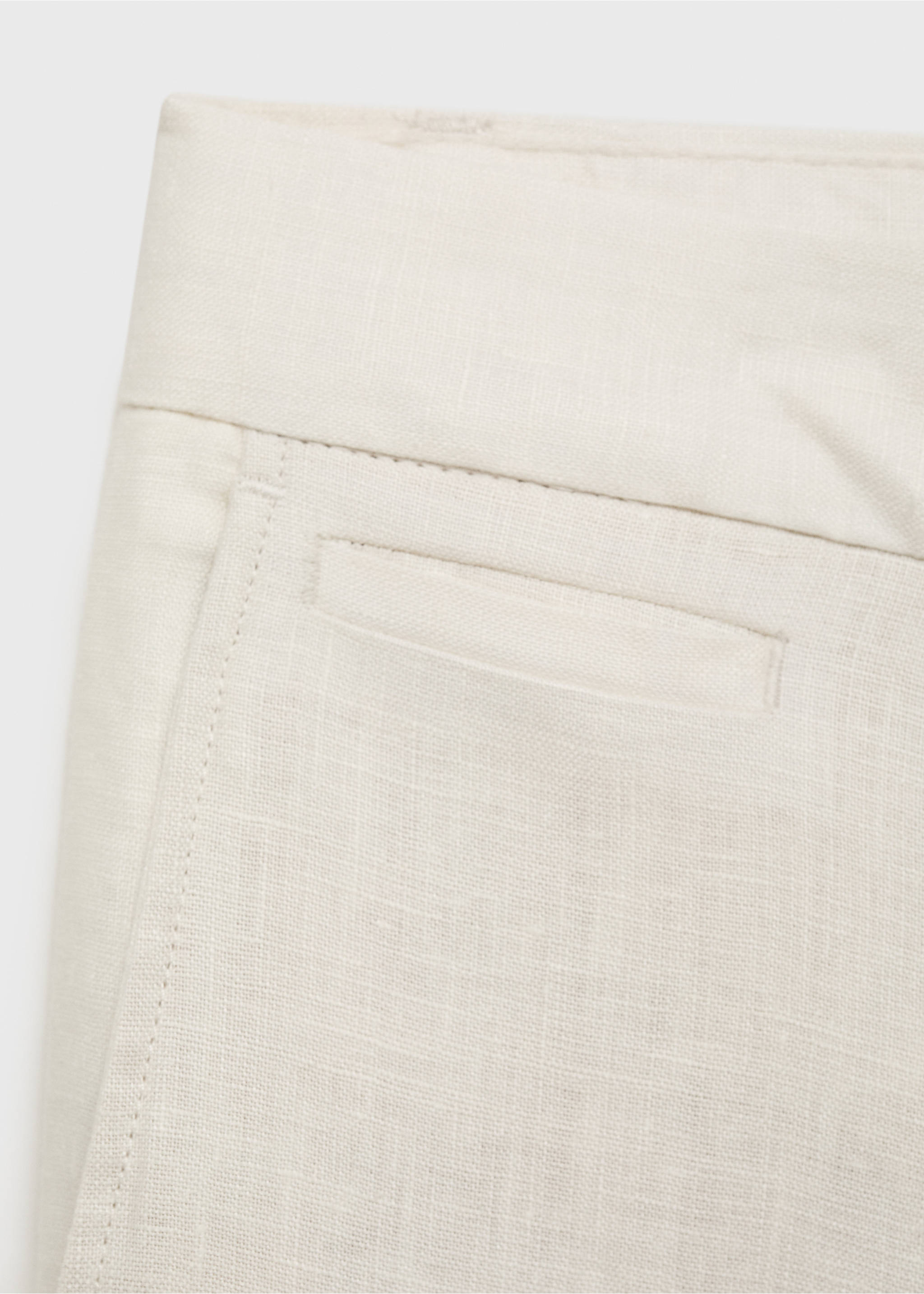 Slim-fit 100% linen trousers - Details of the article 0, Off White. Ref: 17041143-00.