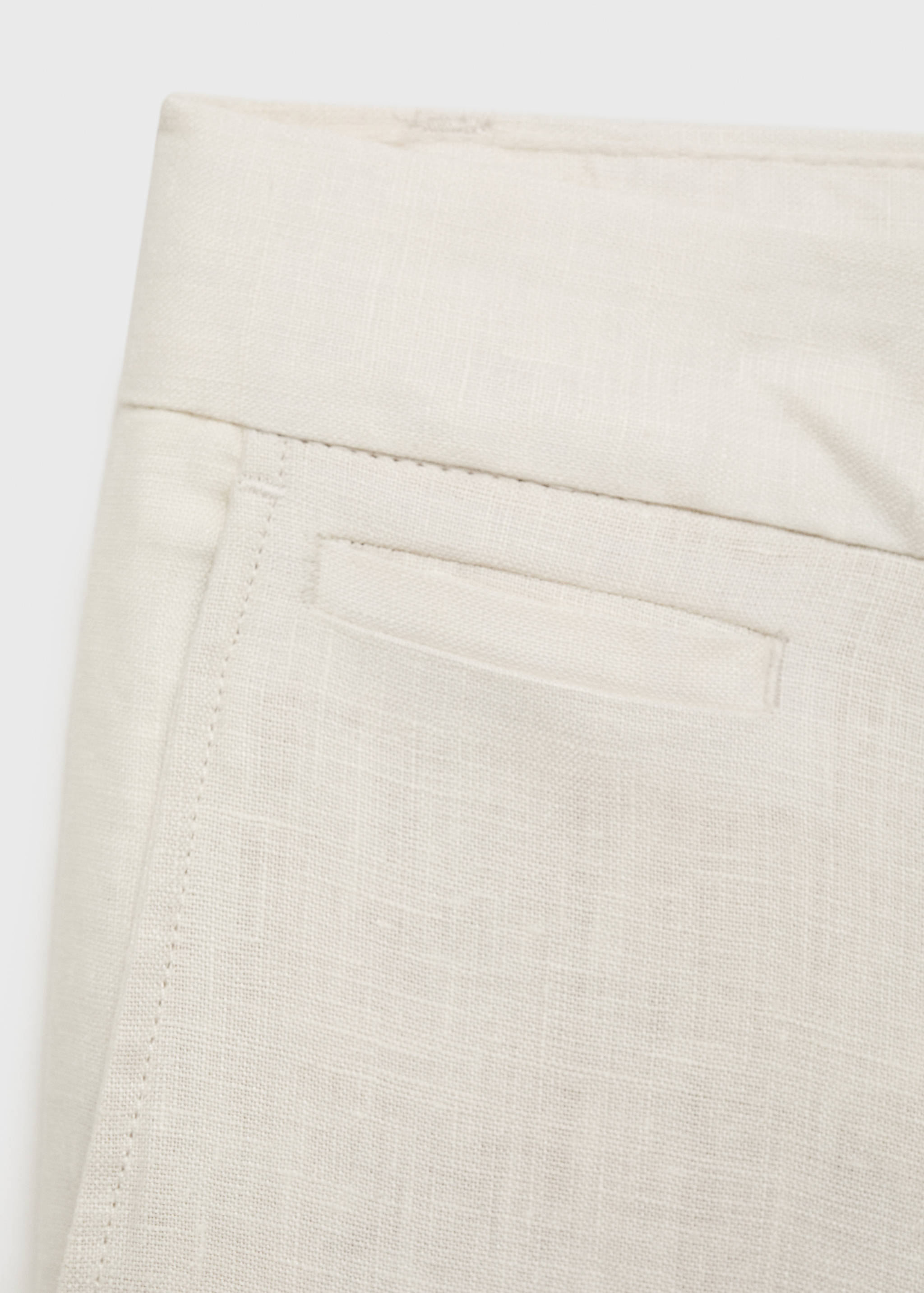 Slim-fit 100% linen trousers - Details of the article 0