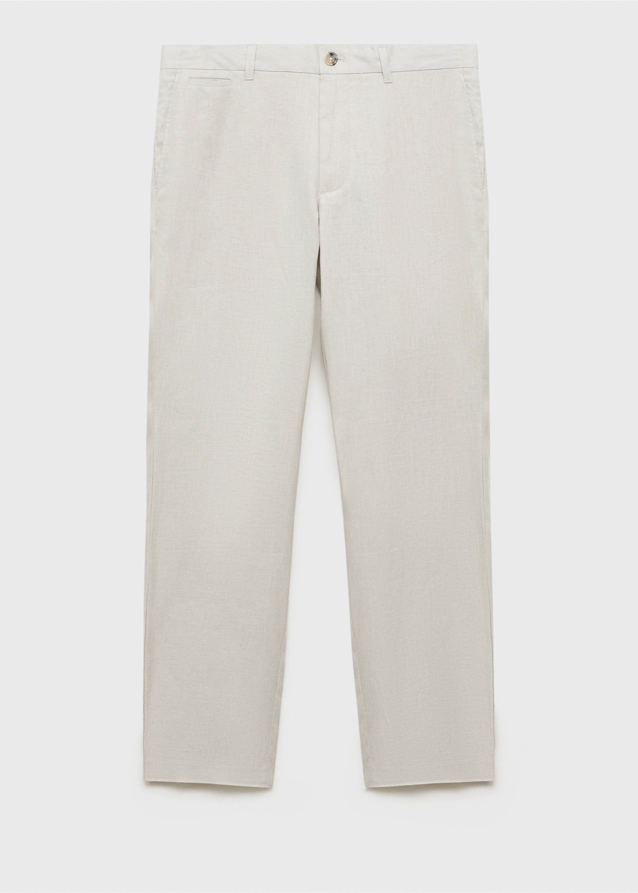 Pantalon 100 % lin slim fit - Article sans modèle, Sable. Ref: 17041143-00.