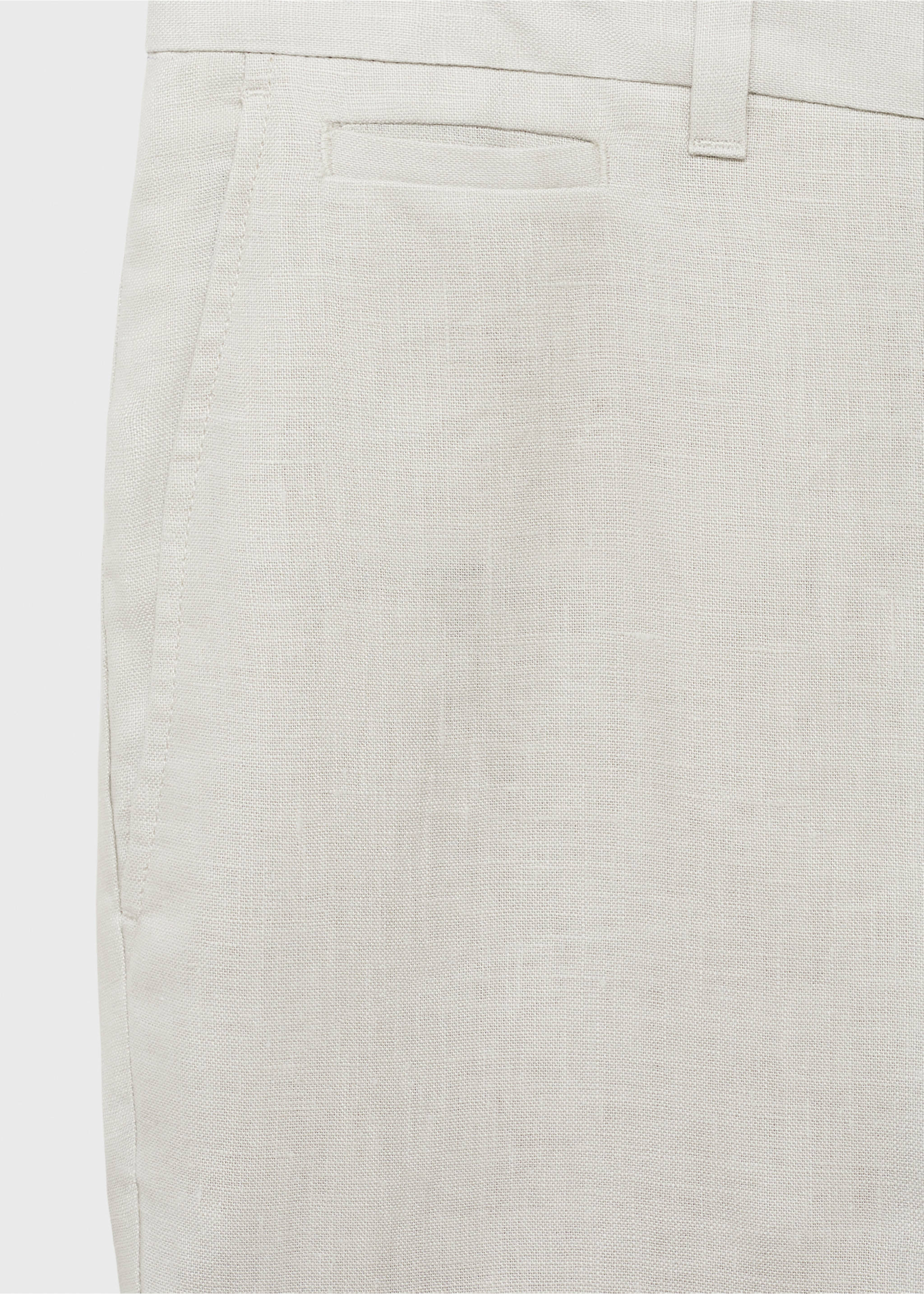 Pantalon 100 % lin slim fit - Détail de l'article 8, Sable. Ref: 17041143-00.