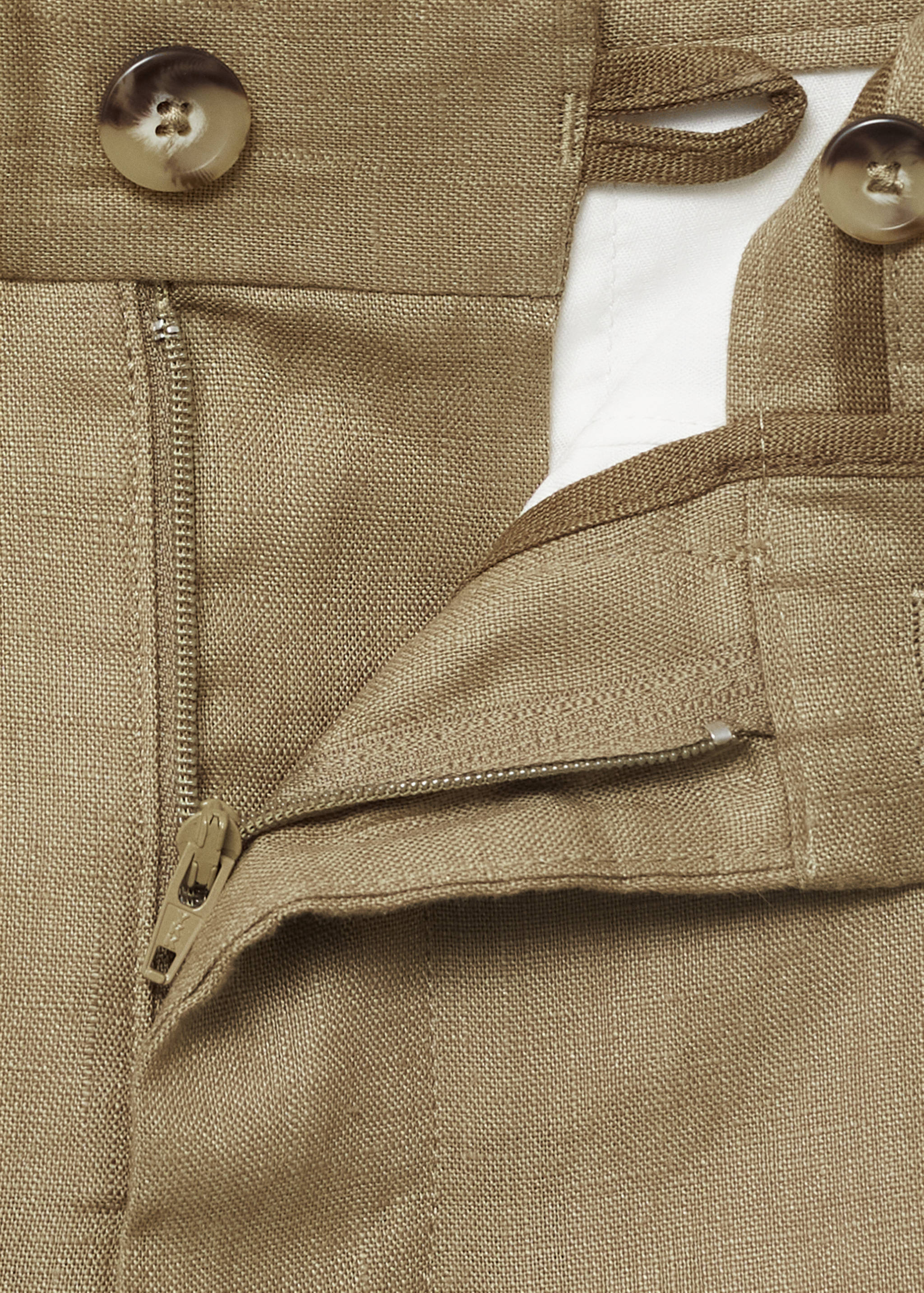 Slim-fit 100% linen trousers - Details of the article 0