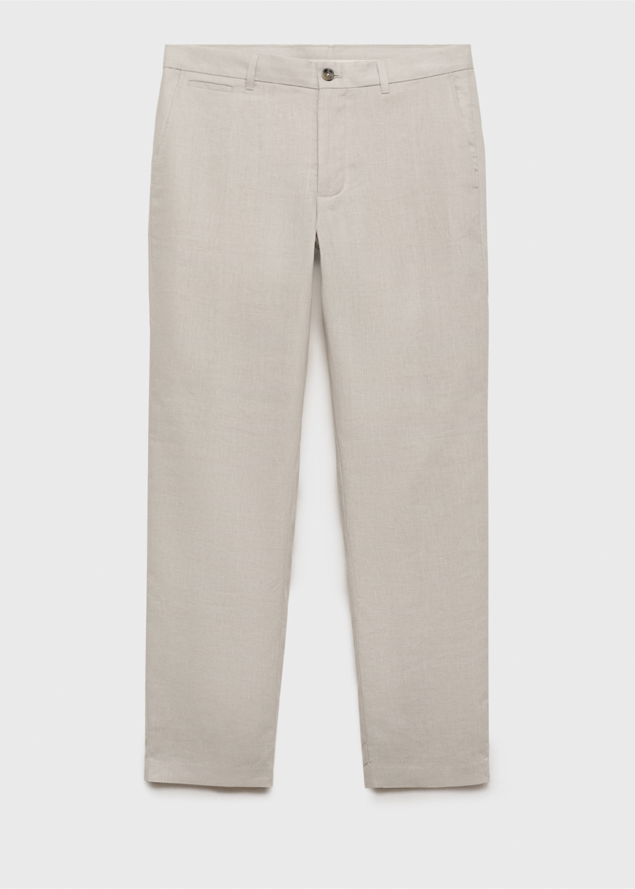 Pantalon 100 % lin slim fit - Article sans modèle, Kaki. Ref: 17041143-00.