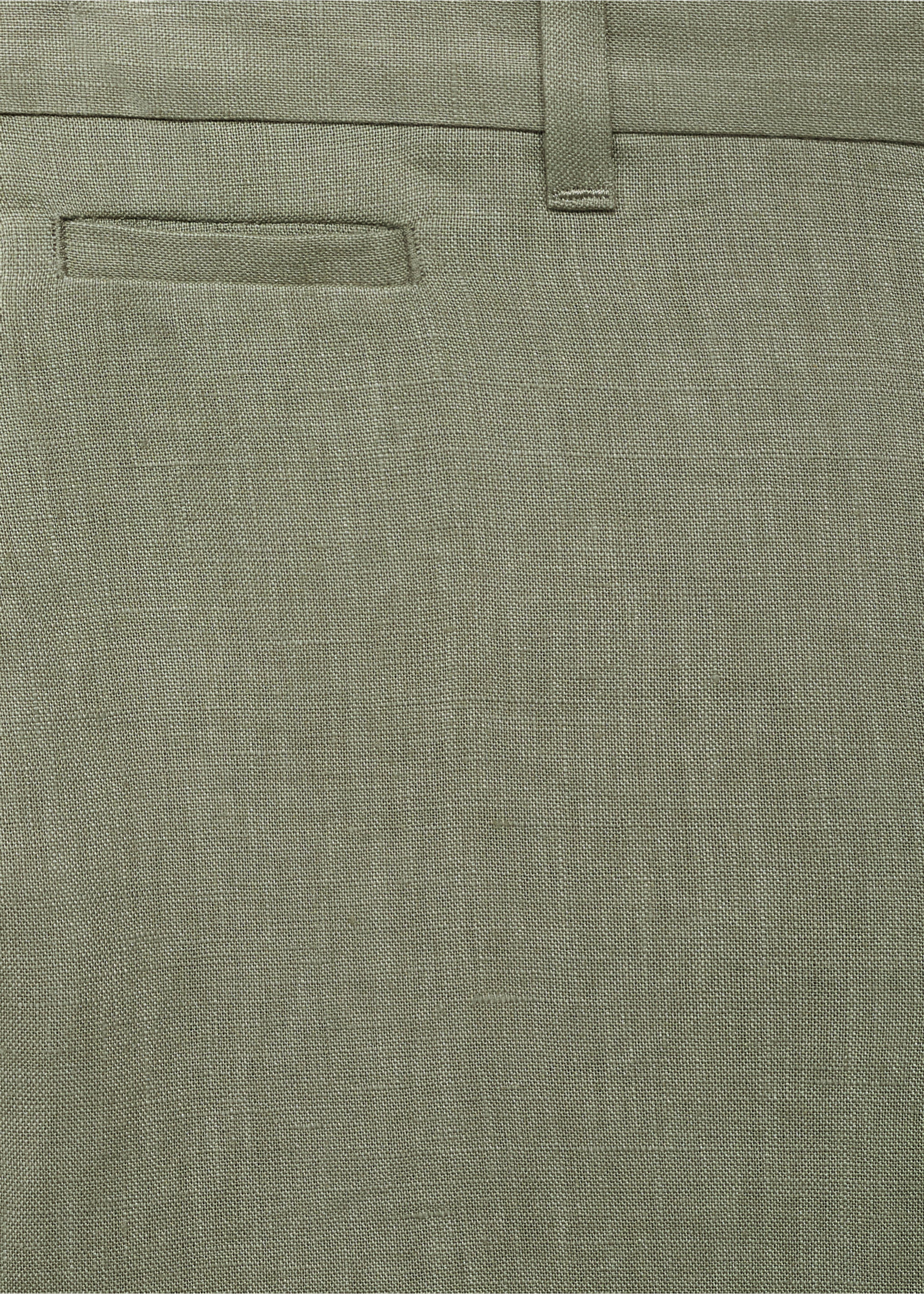 Pantalon 100 % lin slim fit - Détail de l'article 8, Vert. Ref: 17041143-00.