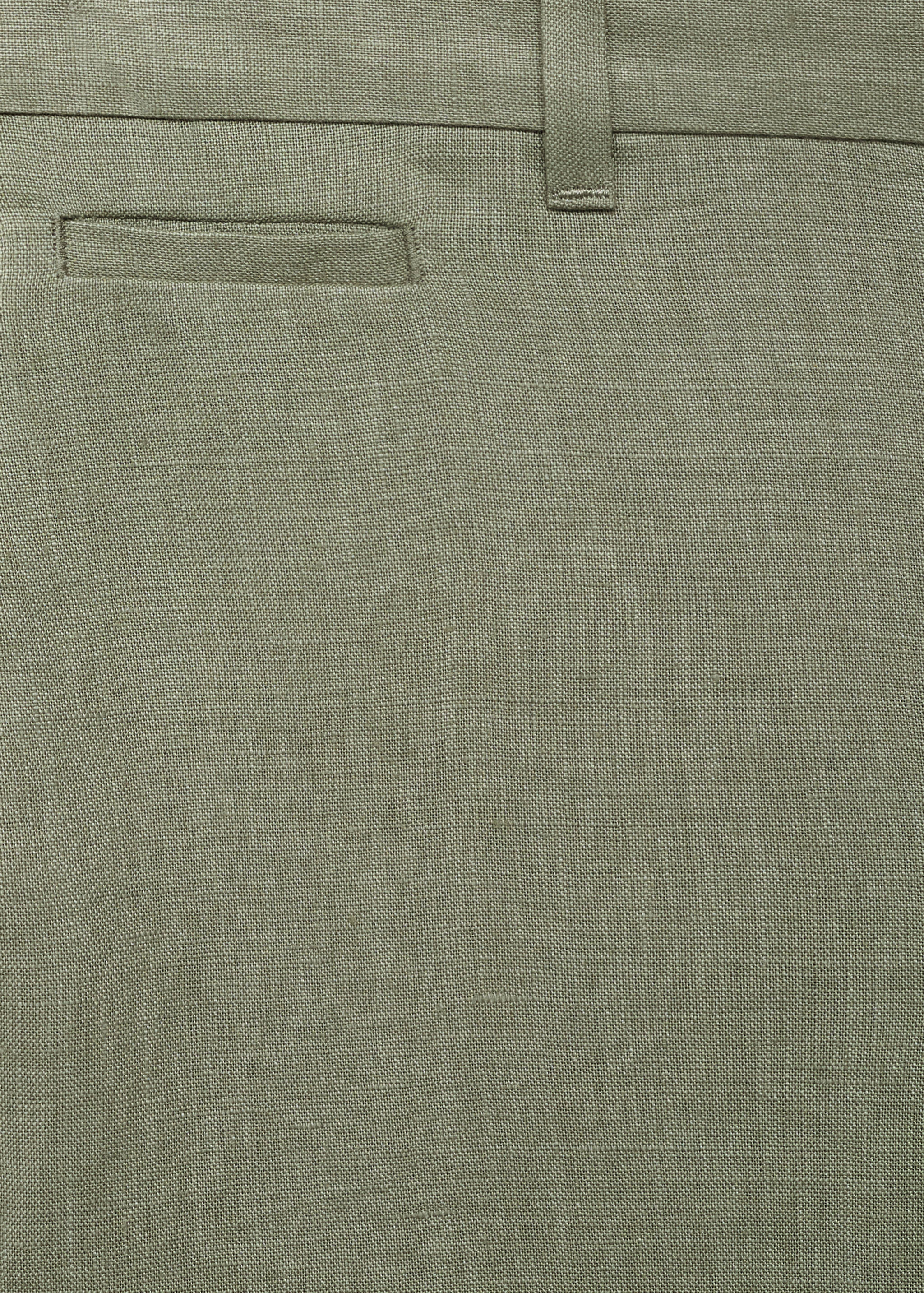 Slim-fit 100% linen trousers - Details of the article 8