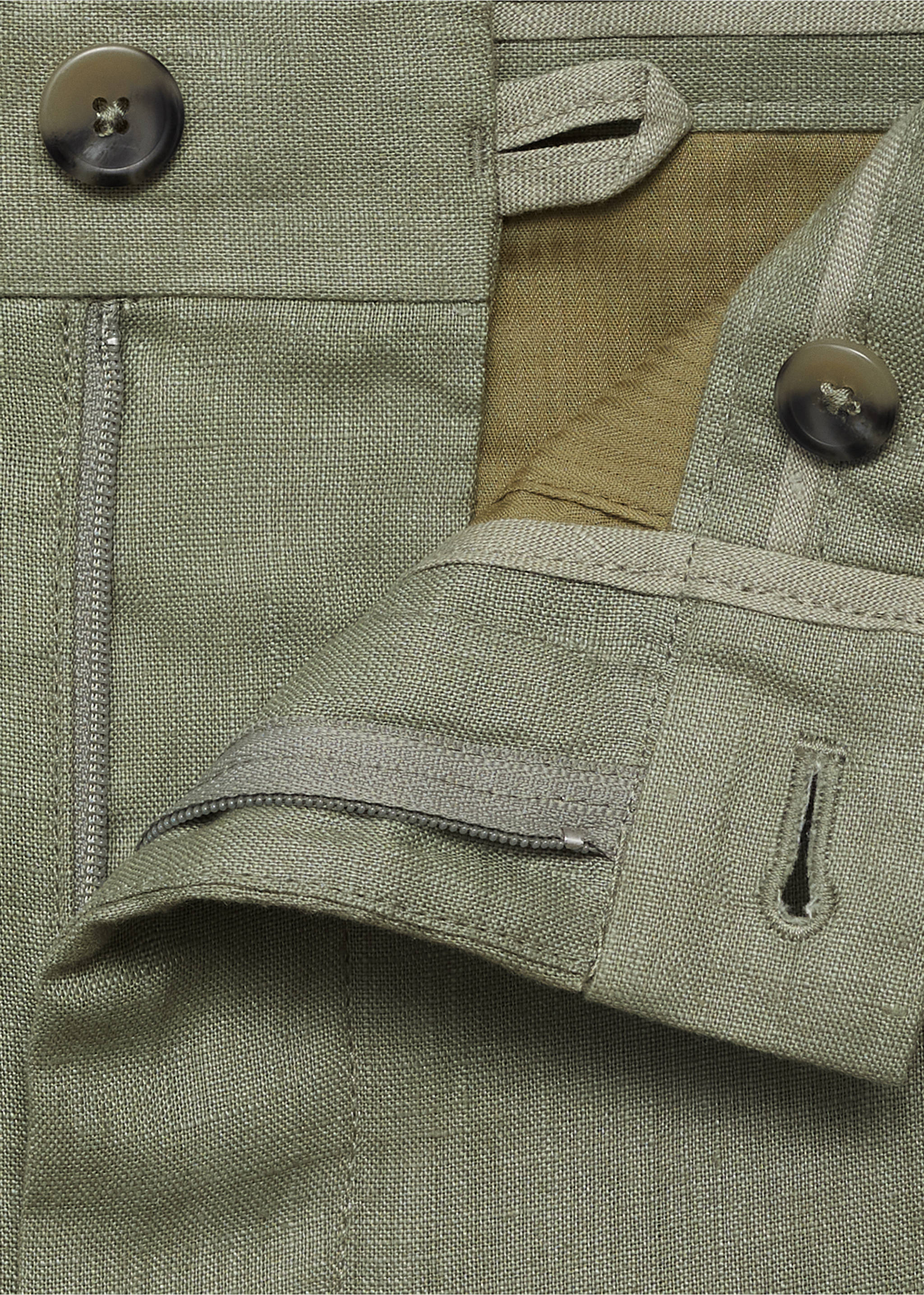 Pantalon 100 % lin slim fit - Détail de l'article 0, Vert. Ref: 17041143-00.