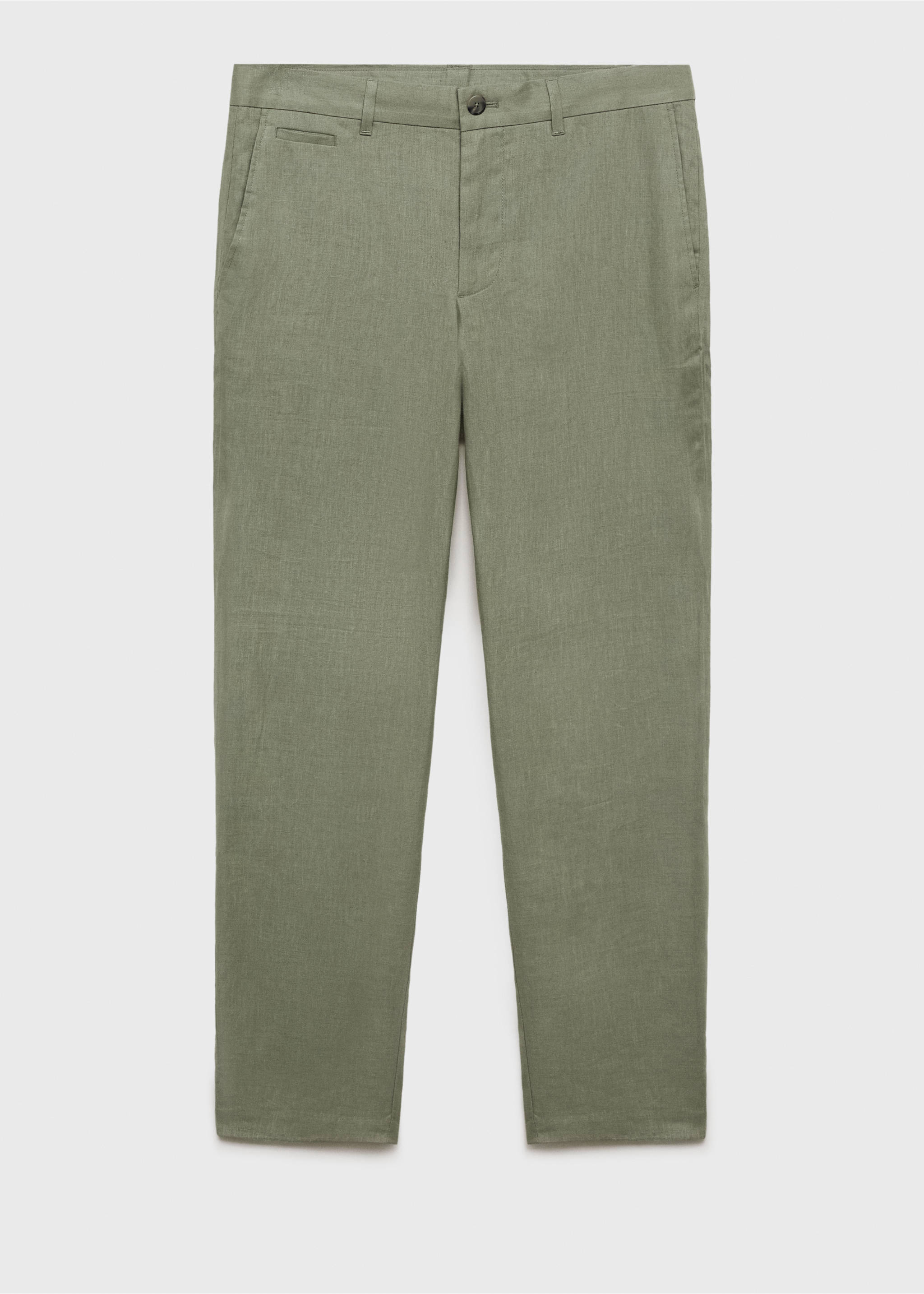 Pantalon 100 % lin slim fit - Article sans modèle, Vert. Ref: 17041143-00.