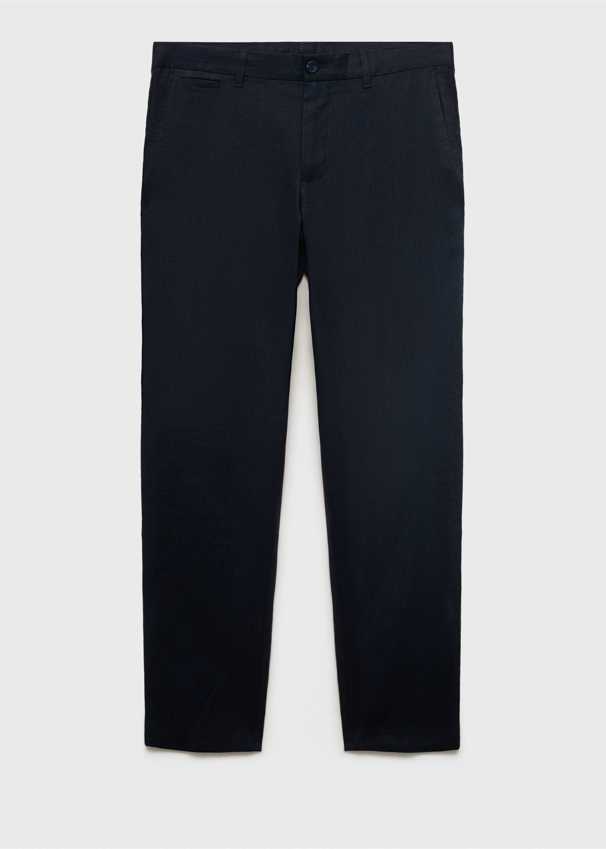 Παντελόνι 100% λινό slim fit - Προϊόν χωρίς μοντέλο, Σκούρο Μπλε Μαρέν. Ref: 17041143-00.