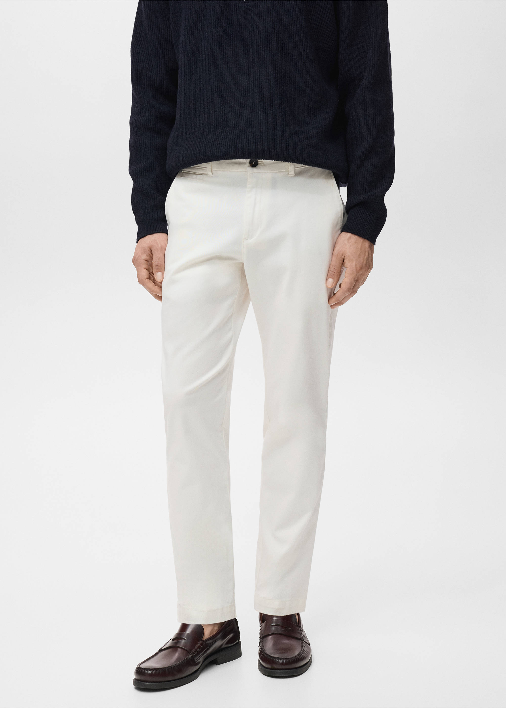 Prato cropped tapered chino trousers - Medium plane, Off White. Ref: 17041144-00.
