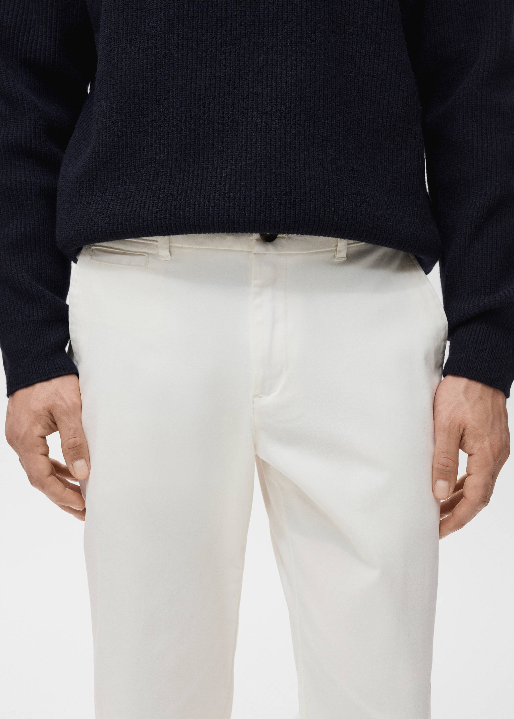Prato cropped tapered chino trousers - Details of the article 1, Off White. Ref: 17041144-00.