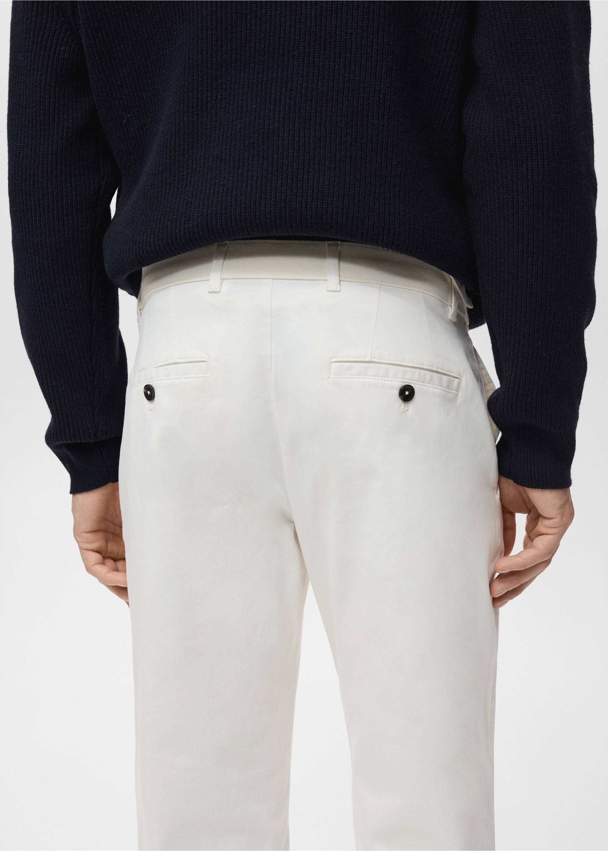 Prato cropped tapered chino trousers - Details of the article 6, Off White. Ref: 17041144-00.