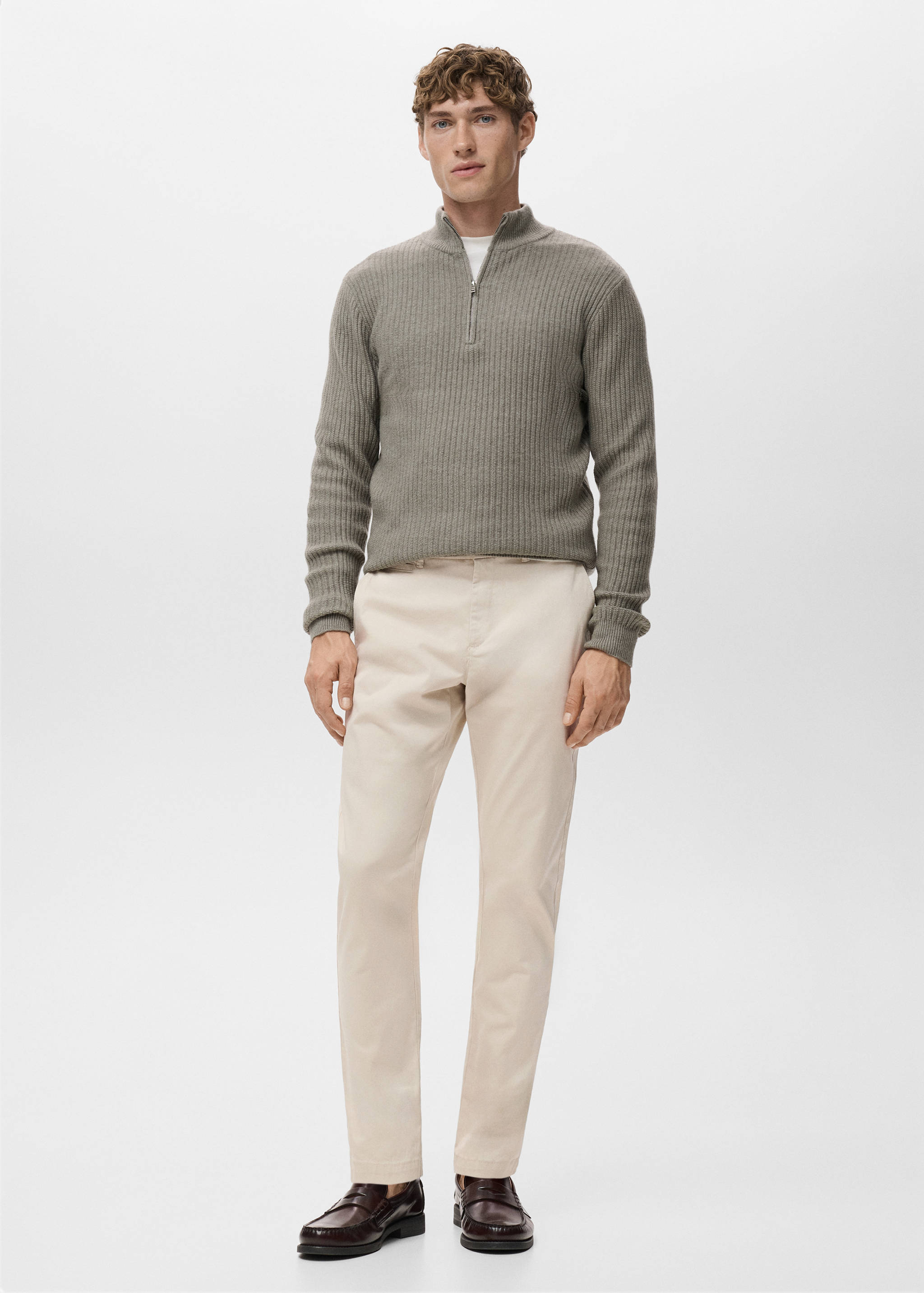 Prato cropped tapered chino trousers - General plane