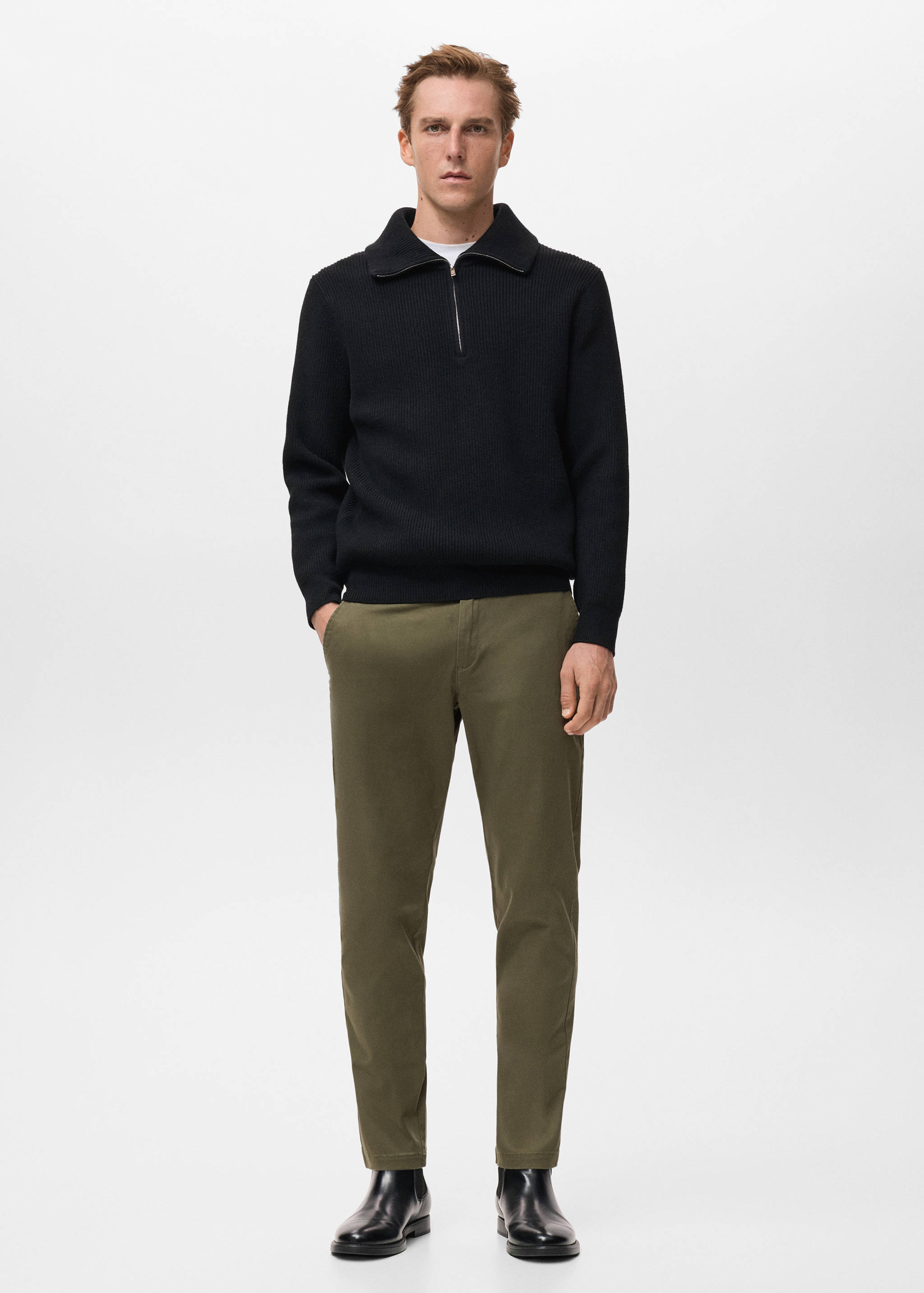 Prato cropped tapered chino trousers - General plane
