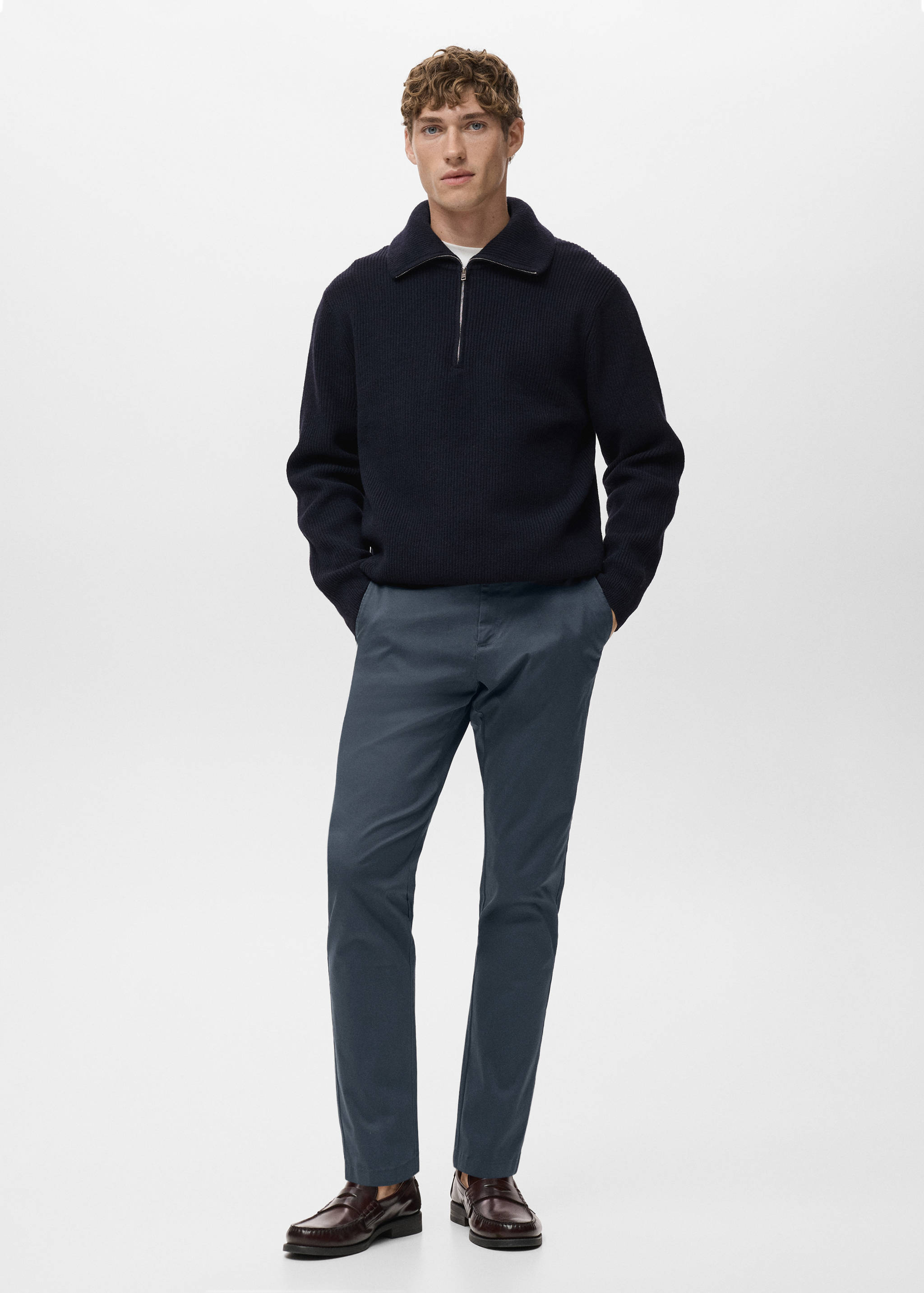 Prato cropped tapered chino trousers - General plane