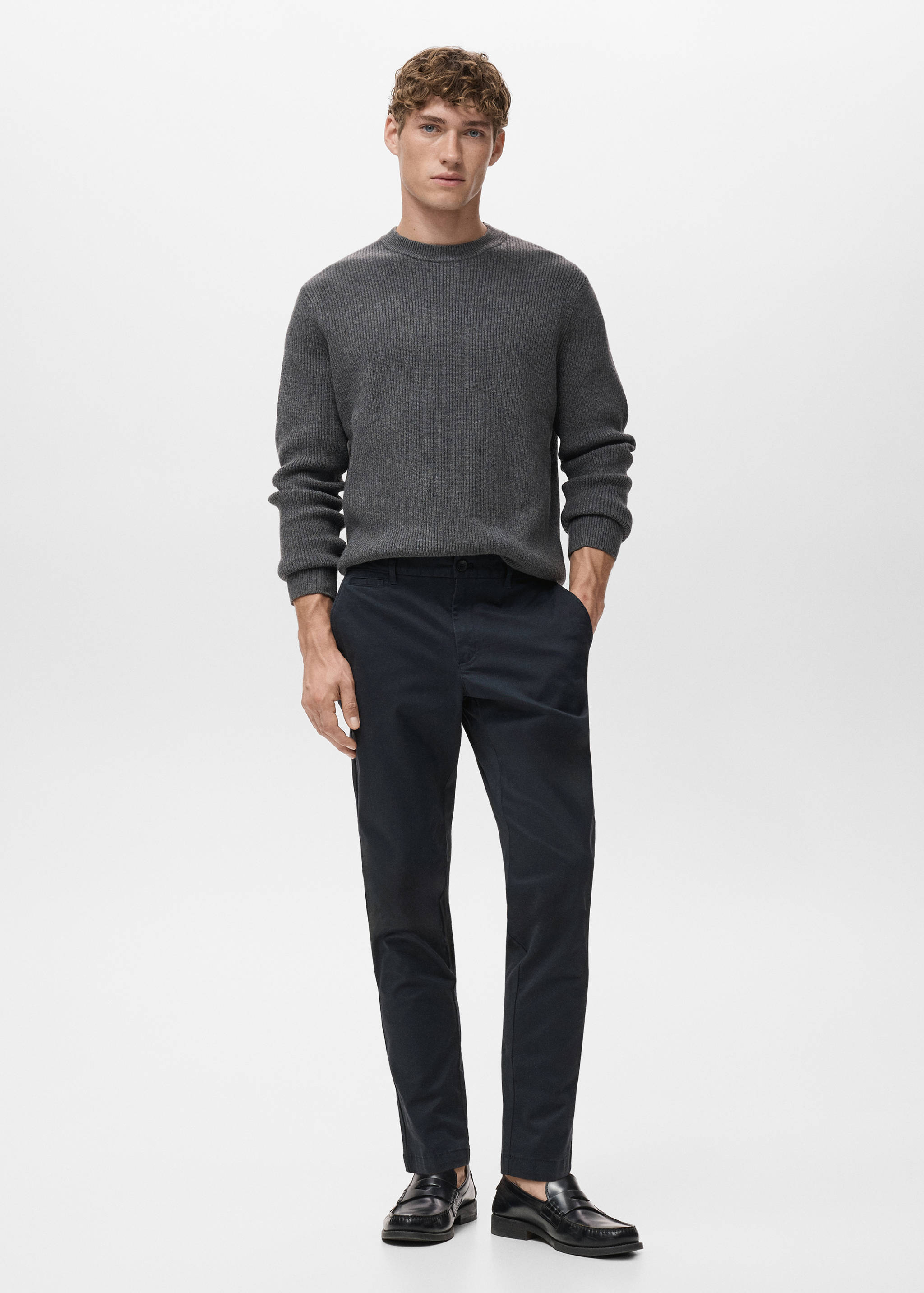 Prato cropped tapered chino trousers - General plane