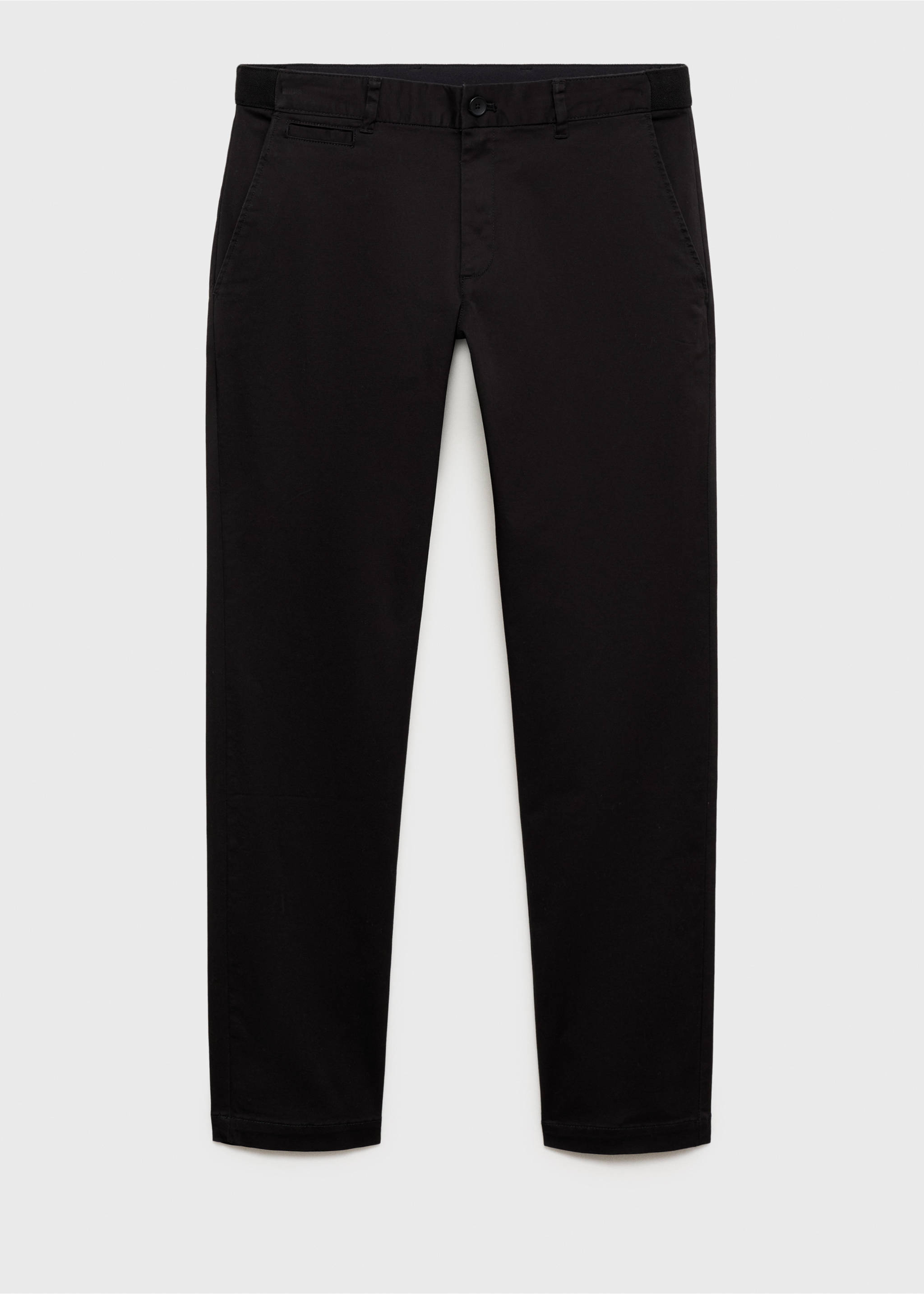 Black men's trousers in a classic straight-leg cut with belt loops., Black. Ref: 17041144-00.