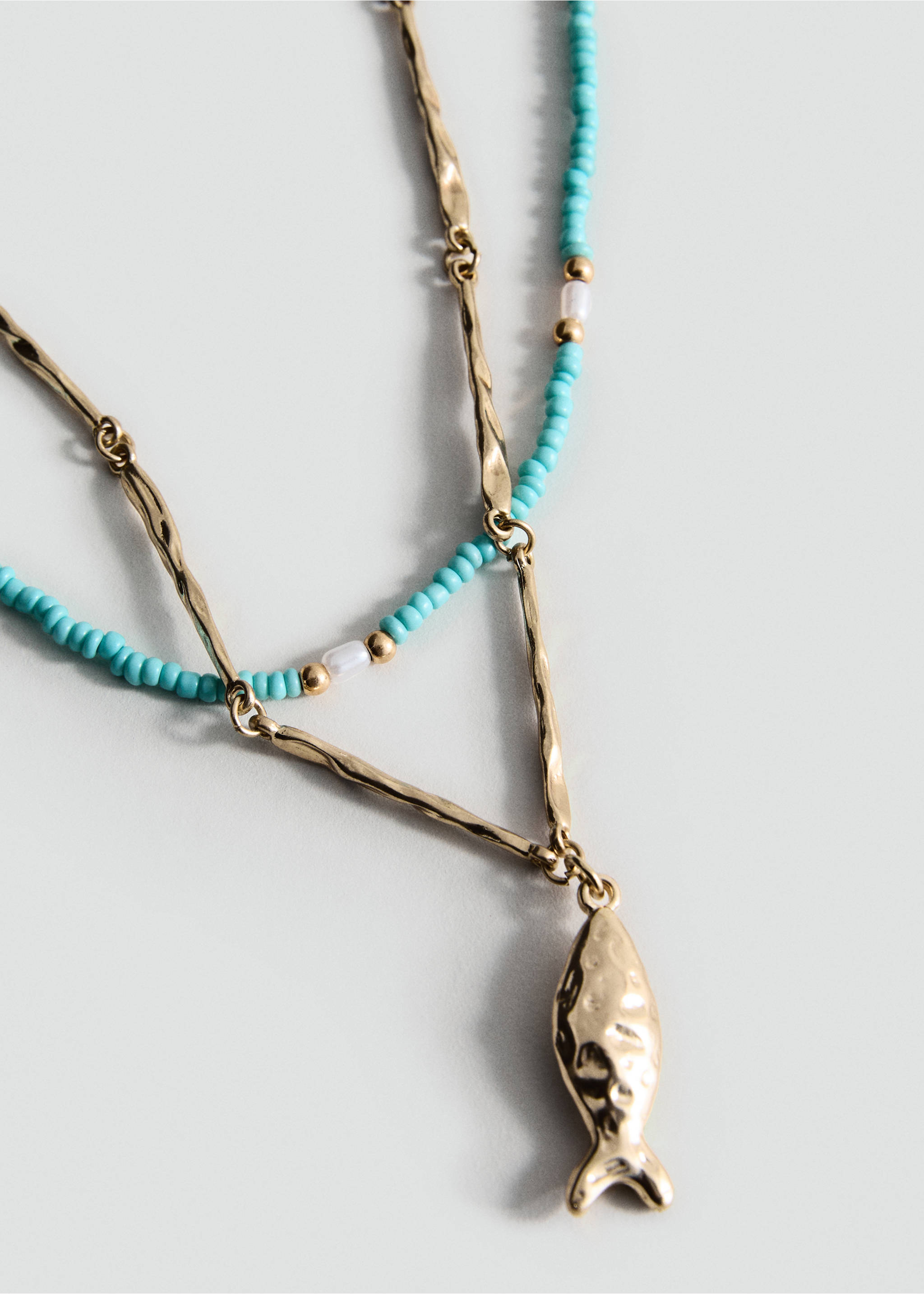 Collar doble combinado - Plano medio, Oro. Ref: 17041145-00.