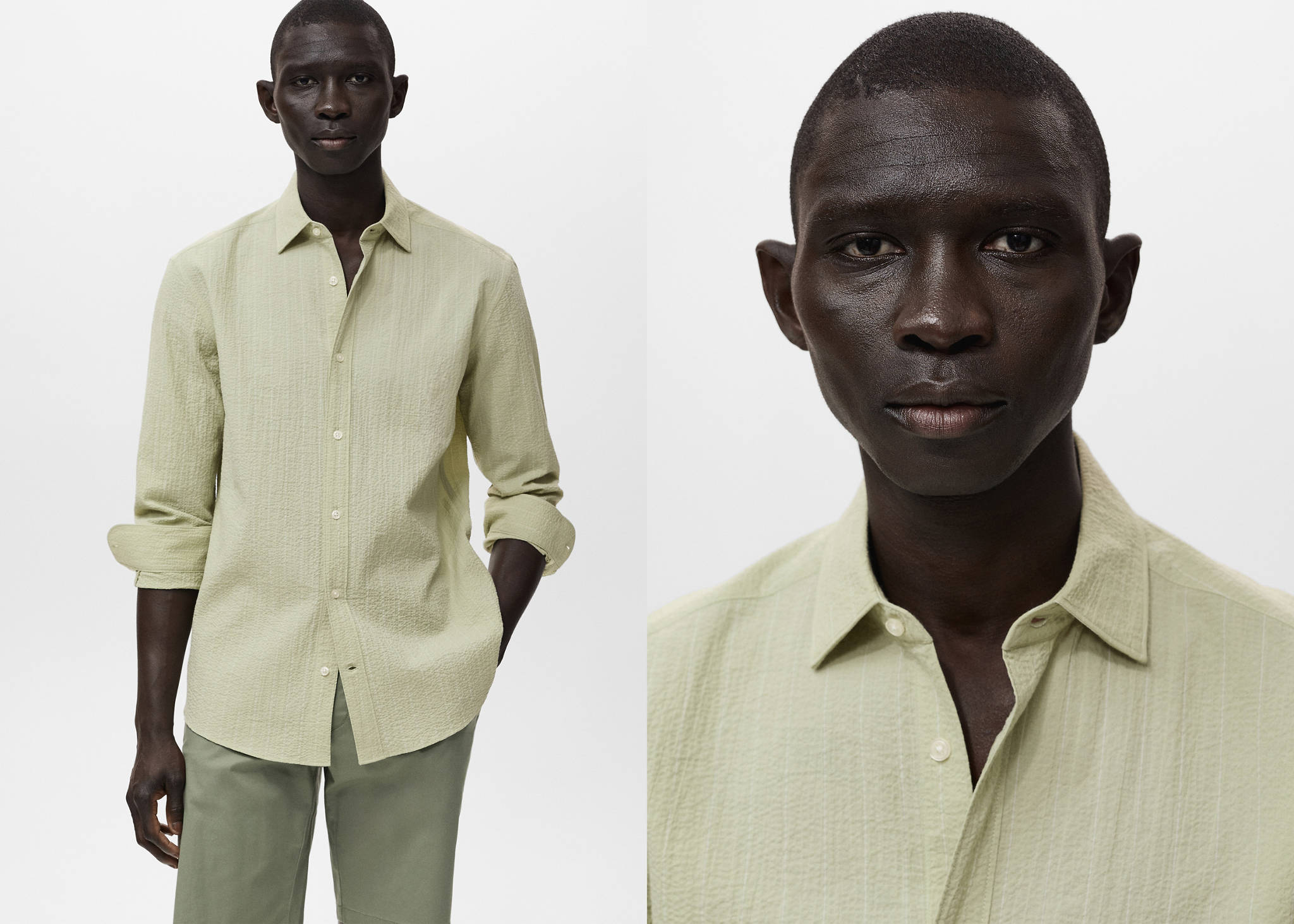 Regular-fit stripe-textured shirt - Panoramic plane