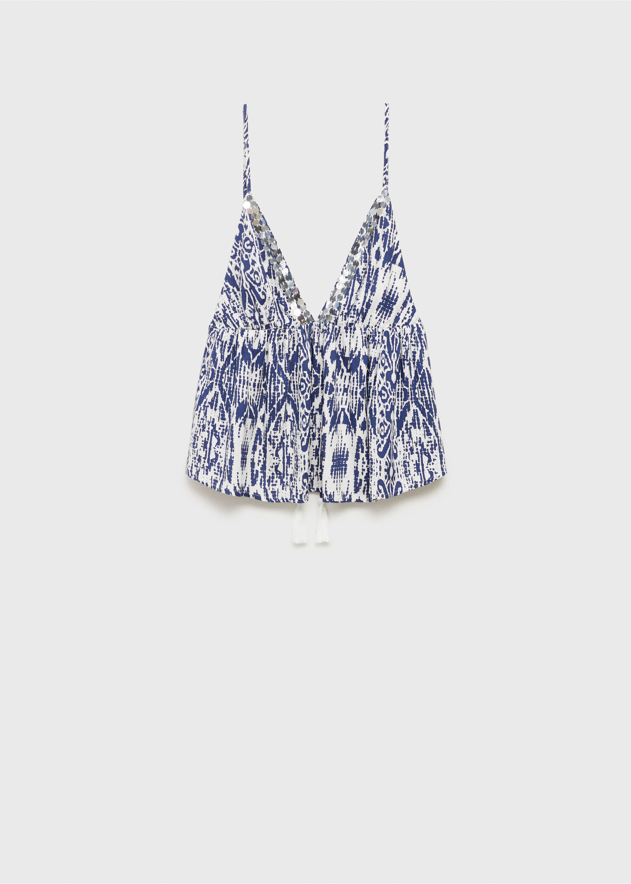 Sequin-print top - Article without model, Navy. Ref: 17041149-00.