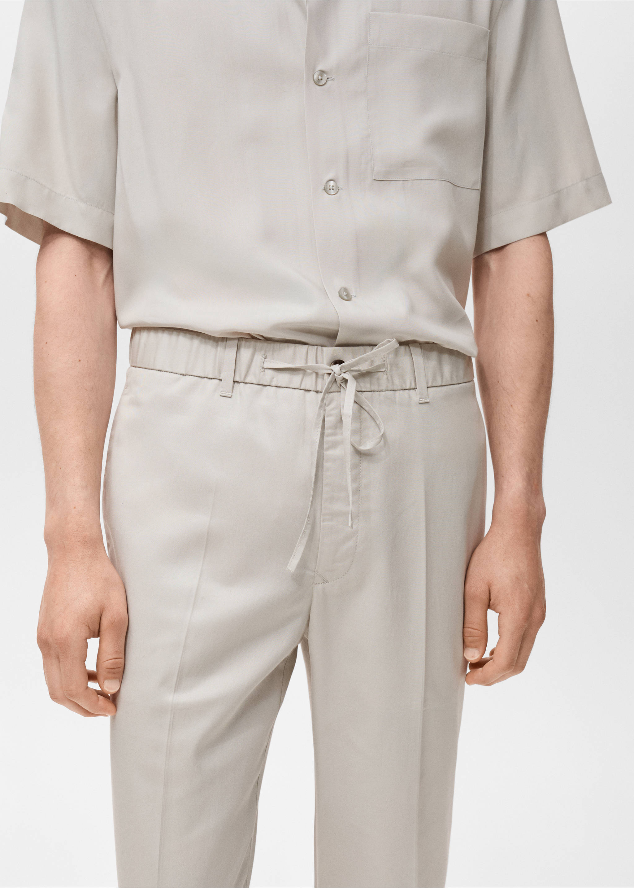 Joggingbroek van katoen en lyocell - Detail van het artikel 1, IJsgrijs. Ref: 17041150-00.