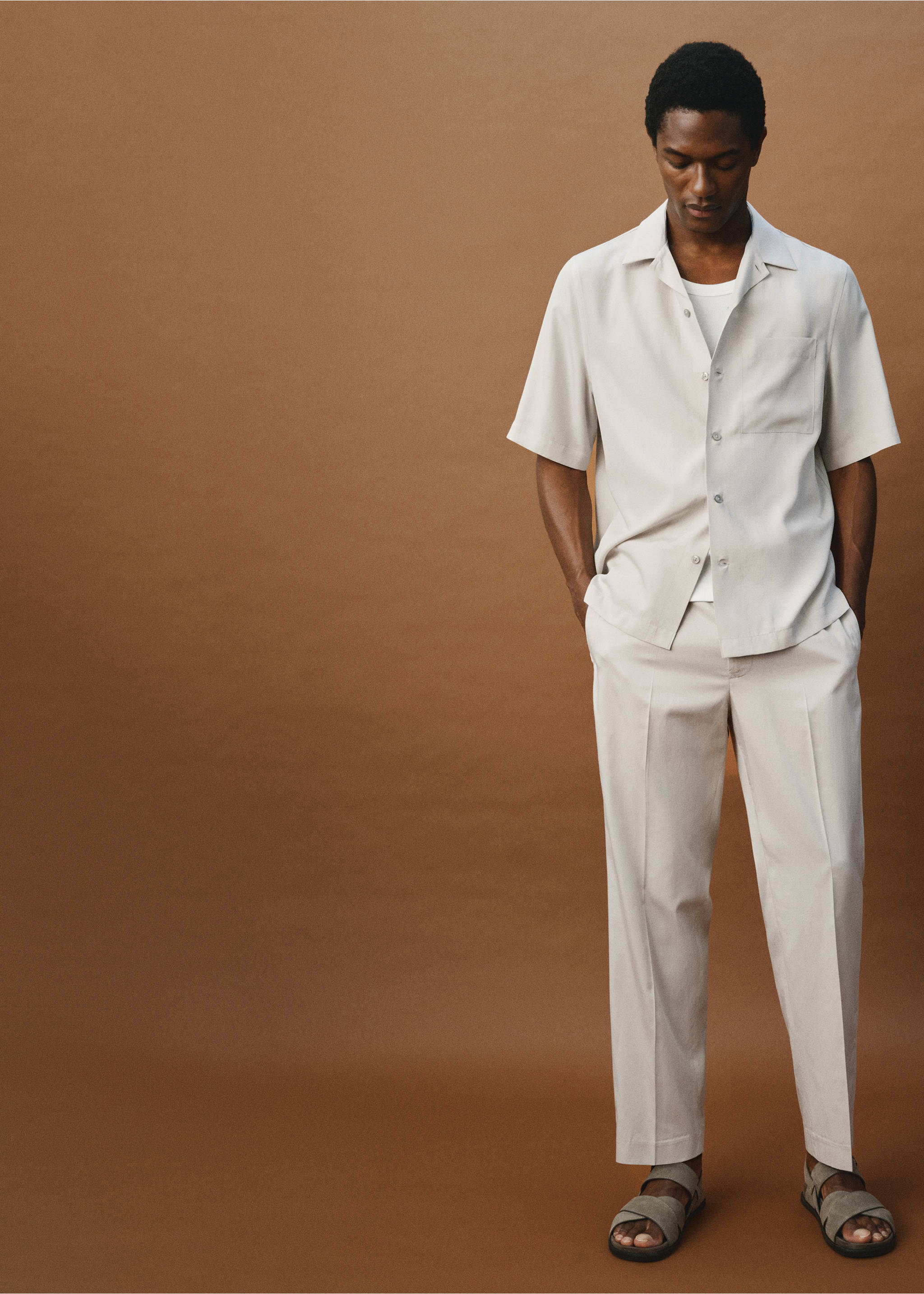 Joggingbroek van katoen en lyocell - Detail van het artikel 5, IJsgrijs. Ref: 17041150-00.