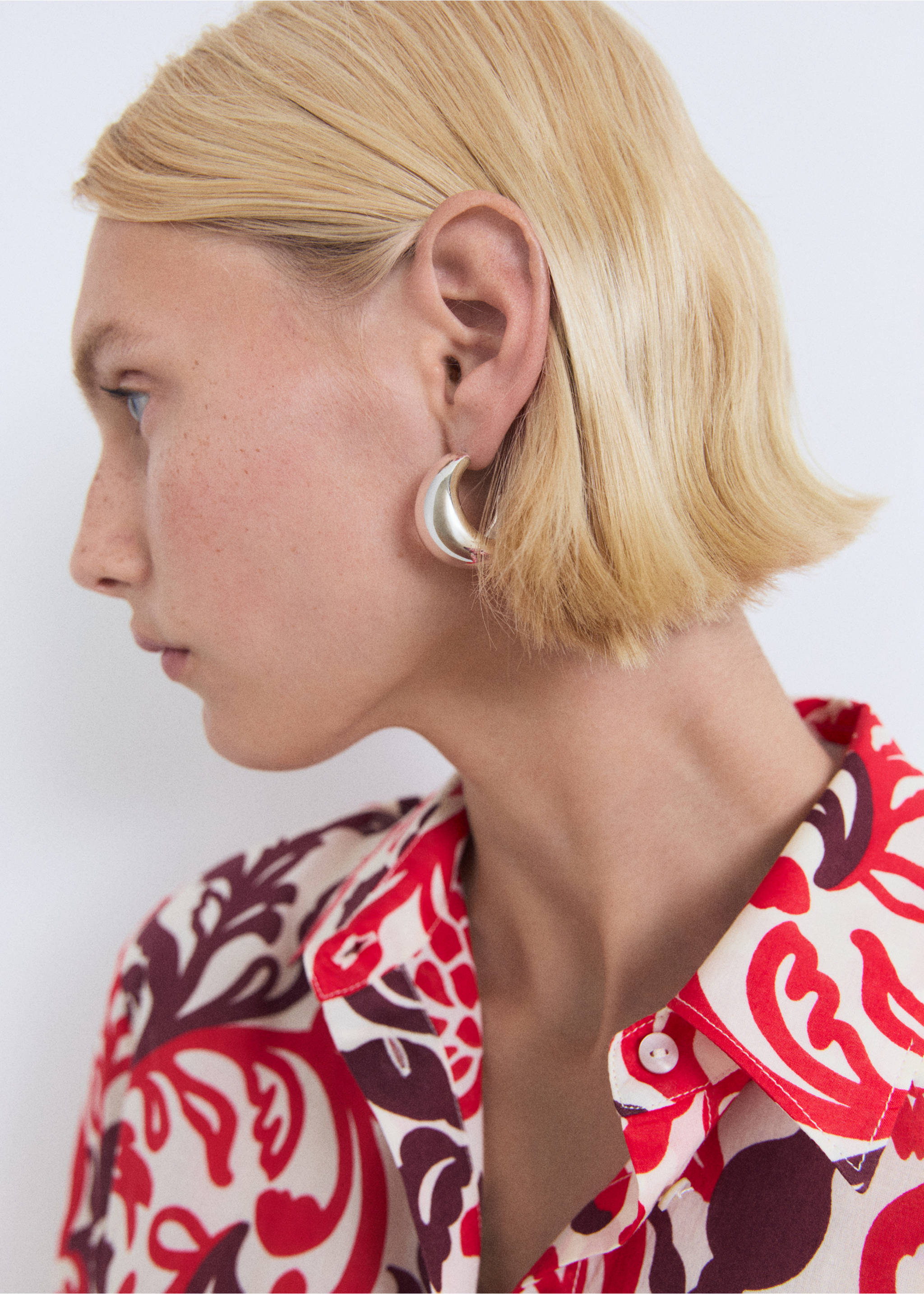 Printed cotton shirt - Details of the article 1, Off White. Ref: 17041151-00.