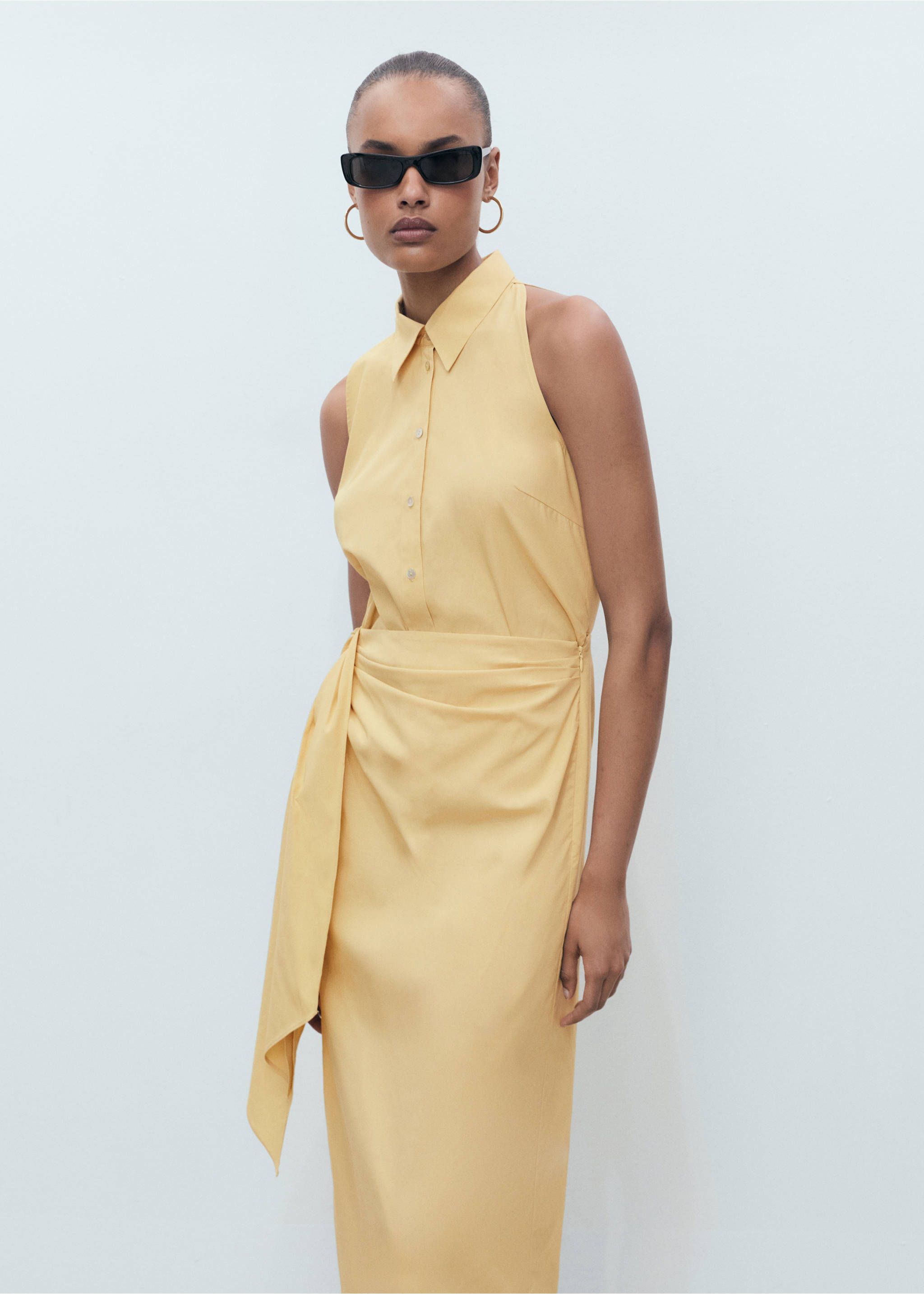 Knotted shirt dress - Medium plane, Medium Brown. Ref: 17041152-00.