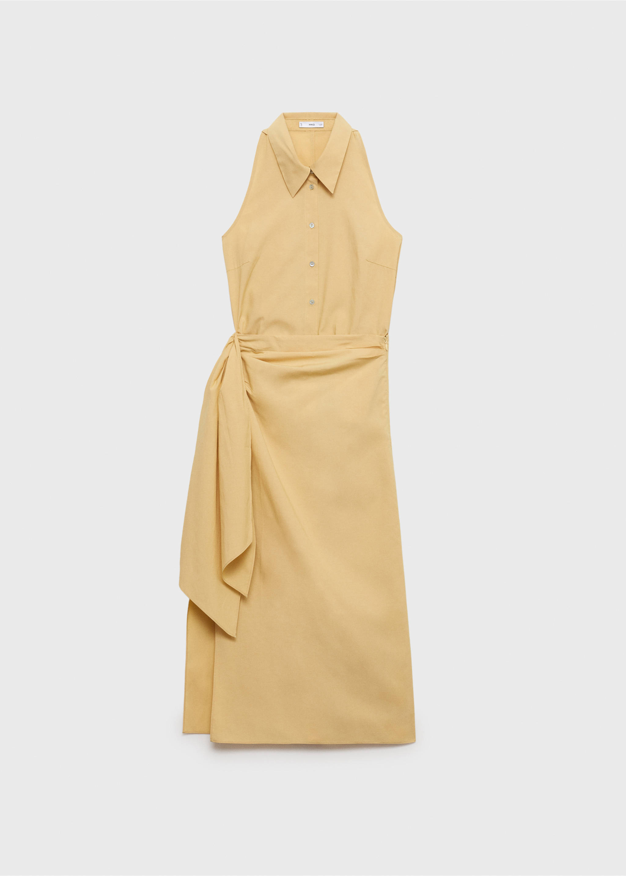 Knotted shirt dress - Article without model, Medium Brown. Ref: 17041152-00.