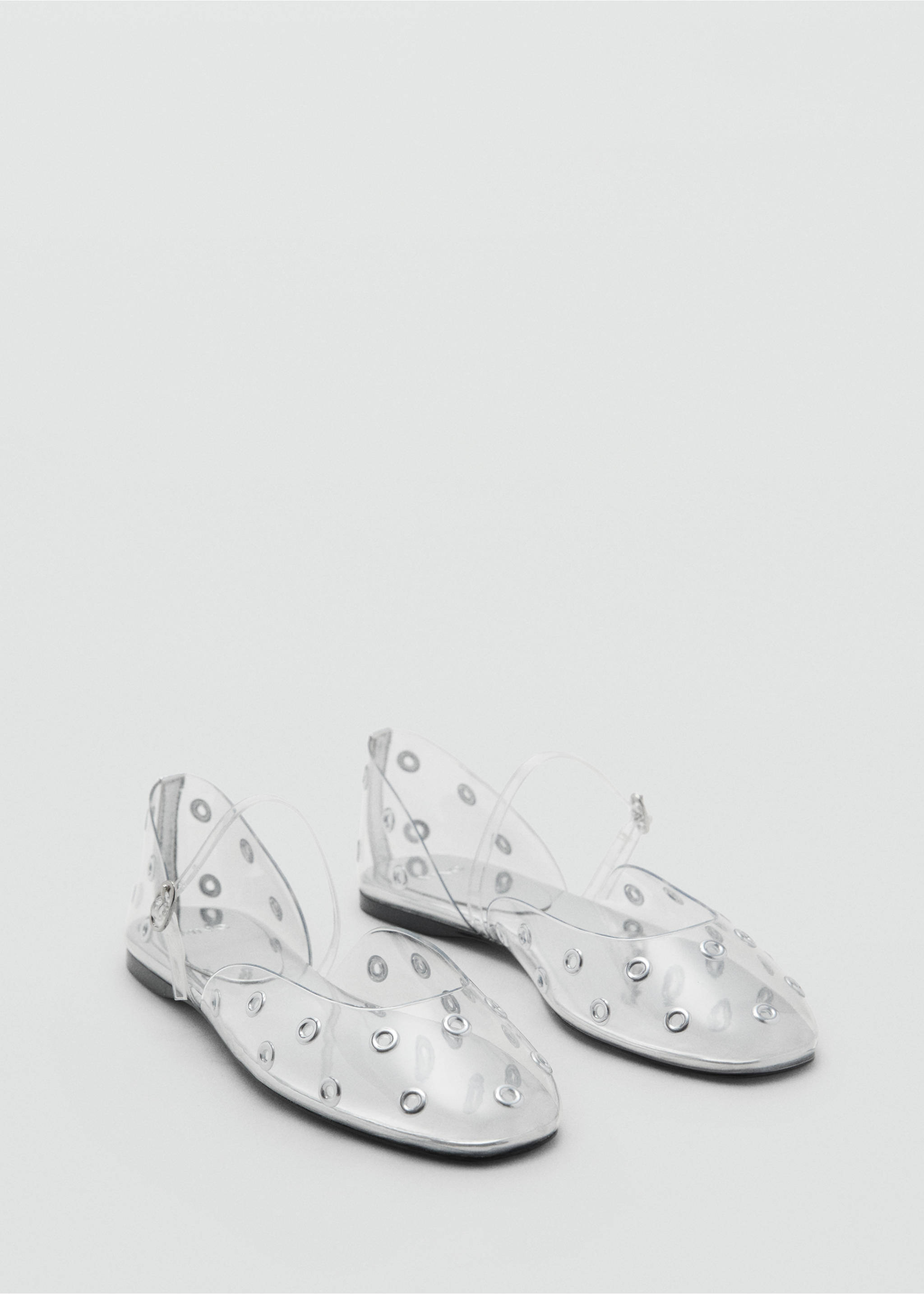 Vinyl shoes with eyelets - Medium plane, Silver. Ref: 17041155-00.