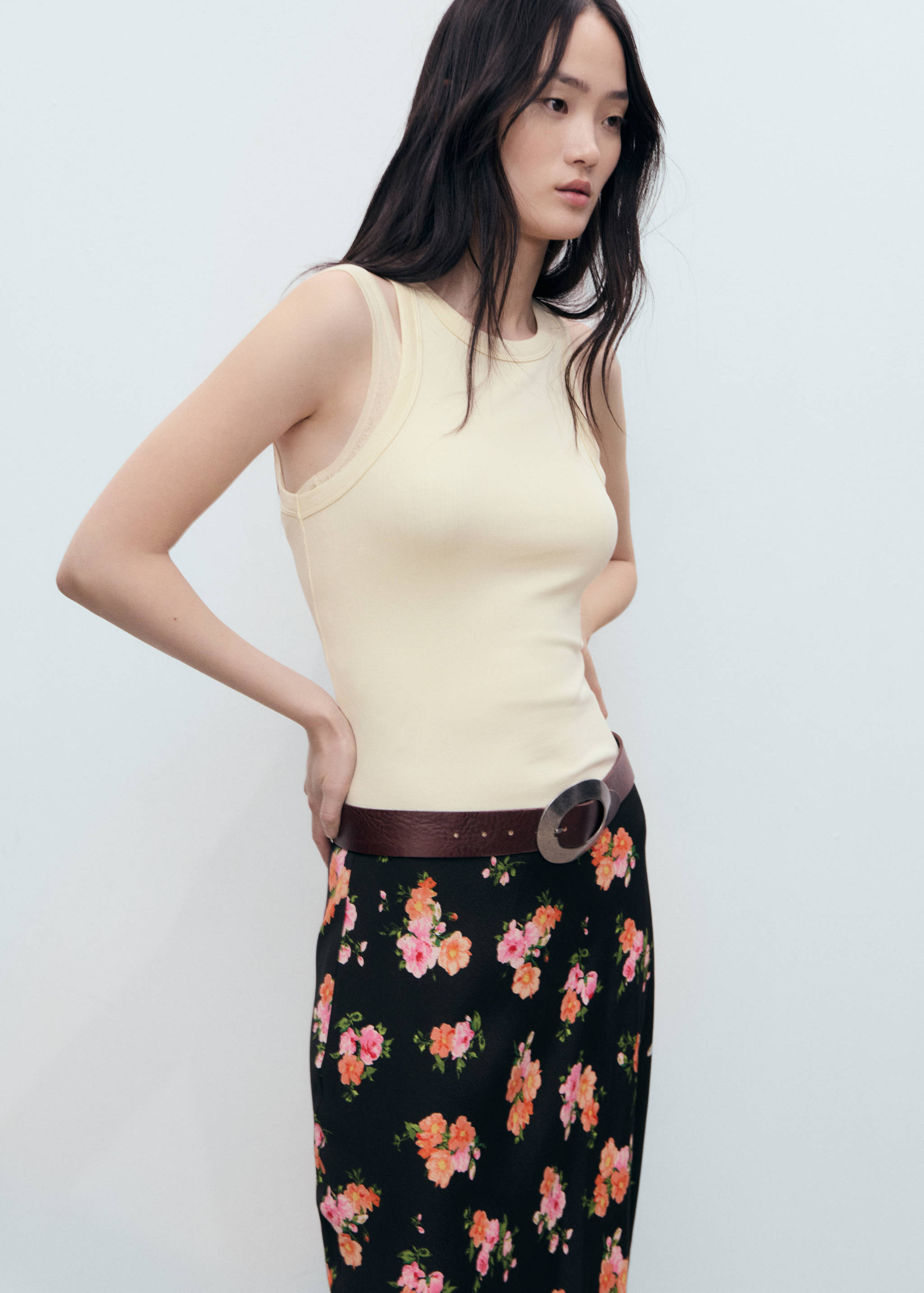 Floral skirt with lace trim - Details of the article 1