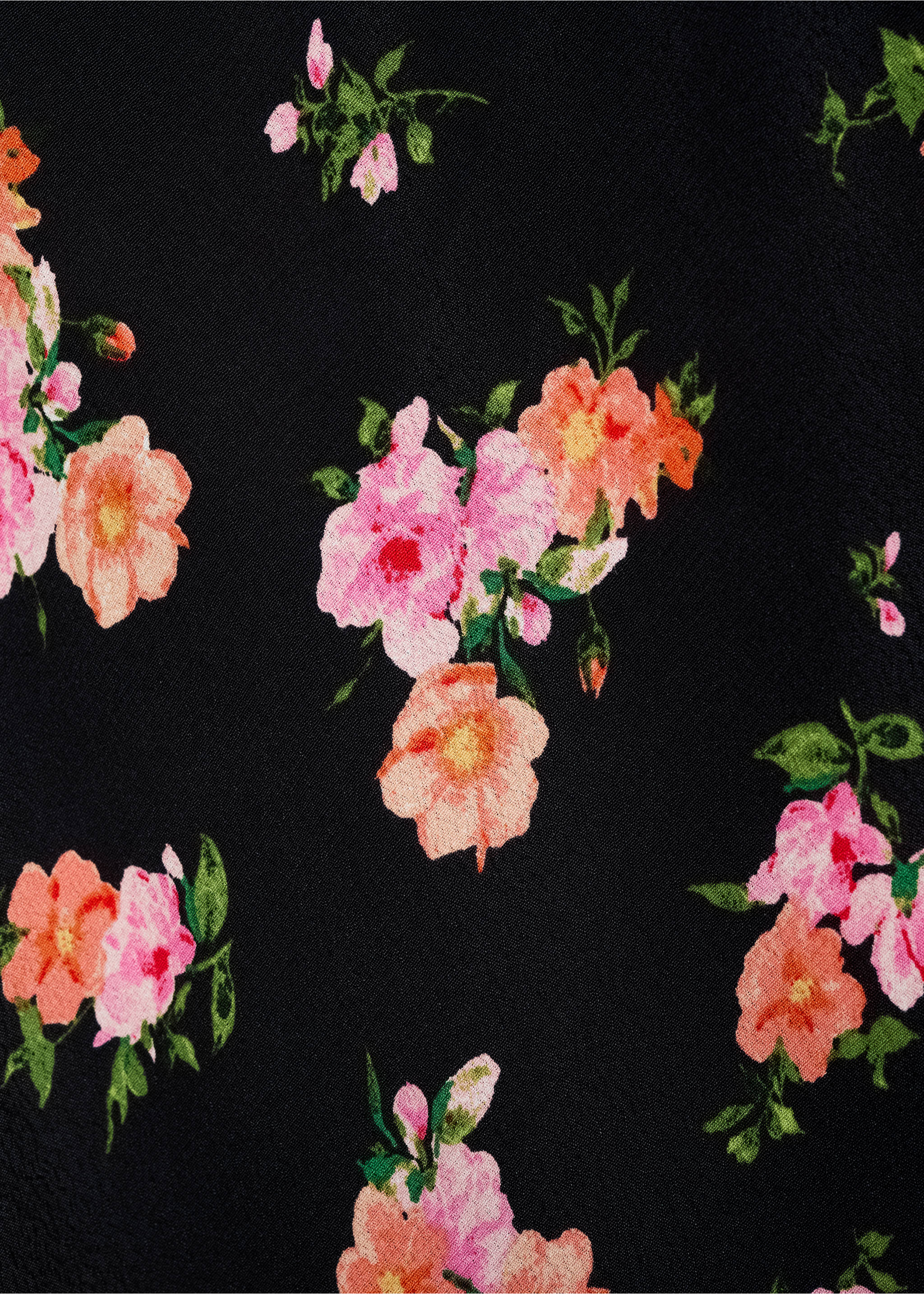 Floral skirt with lace trim - Details of the article 0, Black. Ref: 17041156-00.