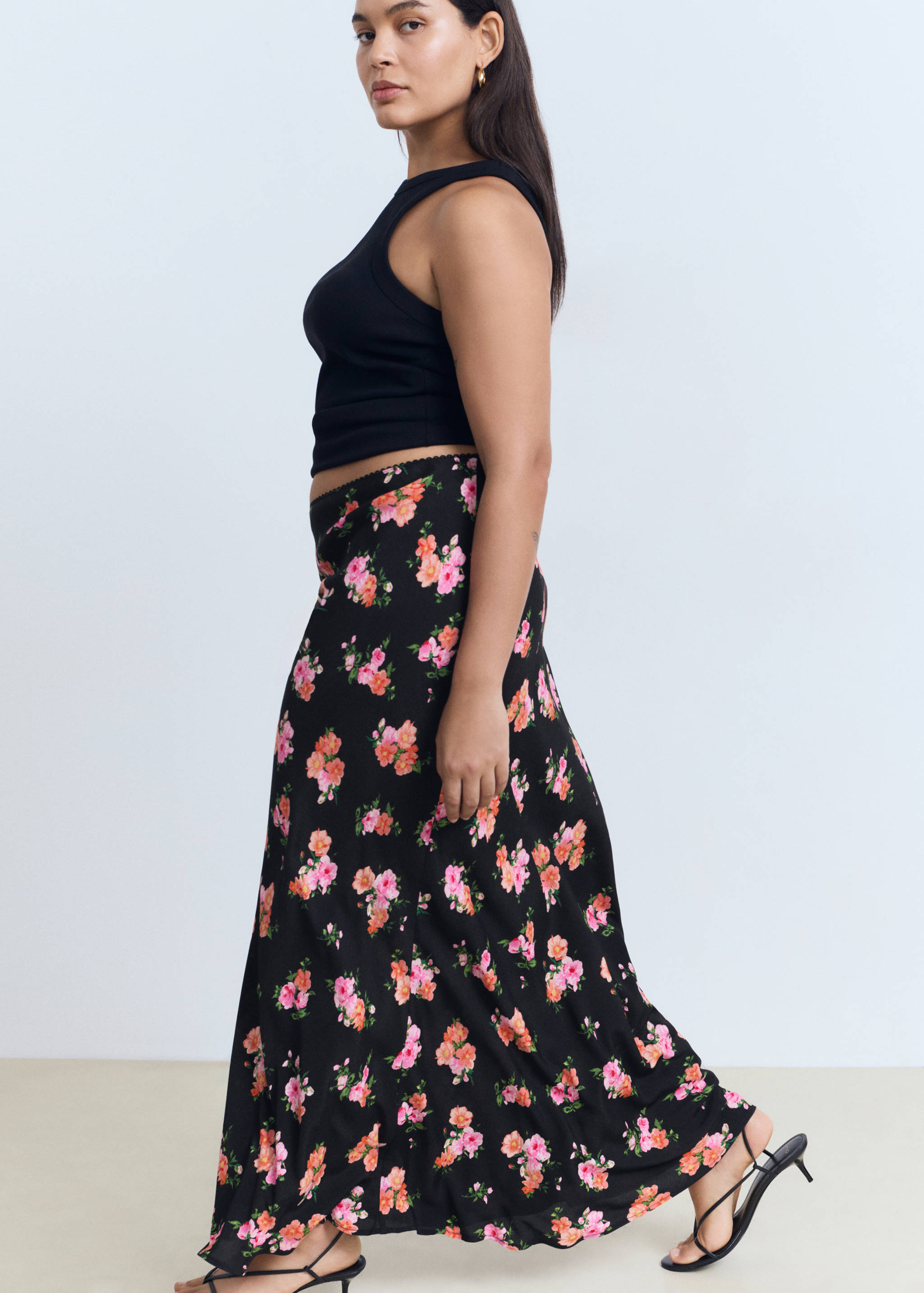 Floral skirt with lace trim - Details of the article 4
