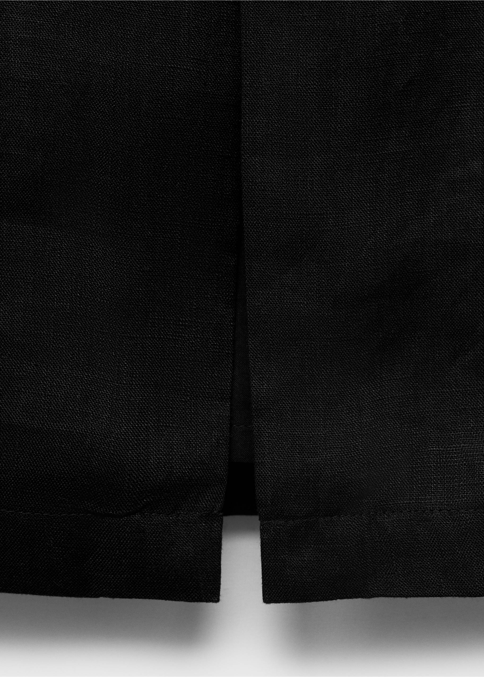 Linen pencil skirt - Details of the article 8, Black. Ref: 17041158-00.