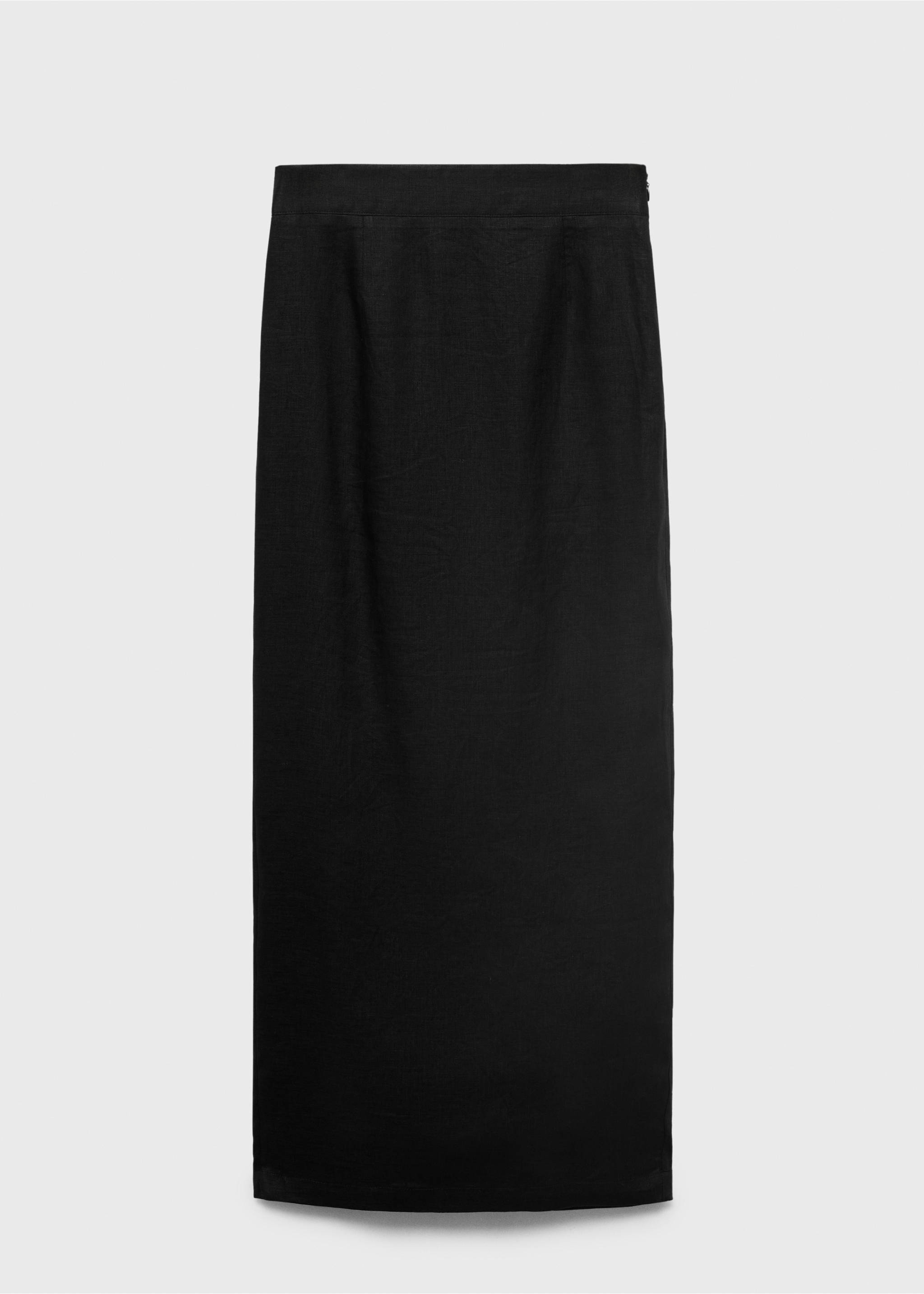 Linen pencil skirt - Article without model, Black. Ref: 17041158-00.
