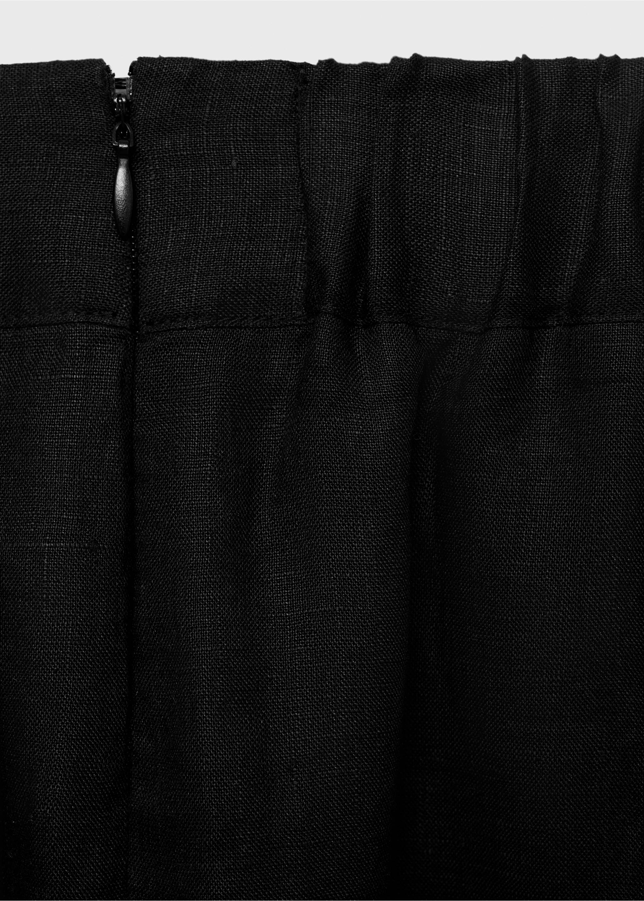 Linen pencil skirt - Details of the article 0, Black. Ref: 17041158-00.