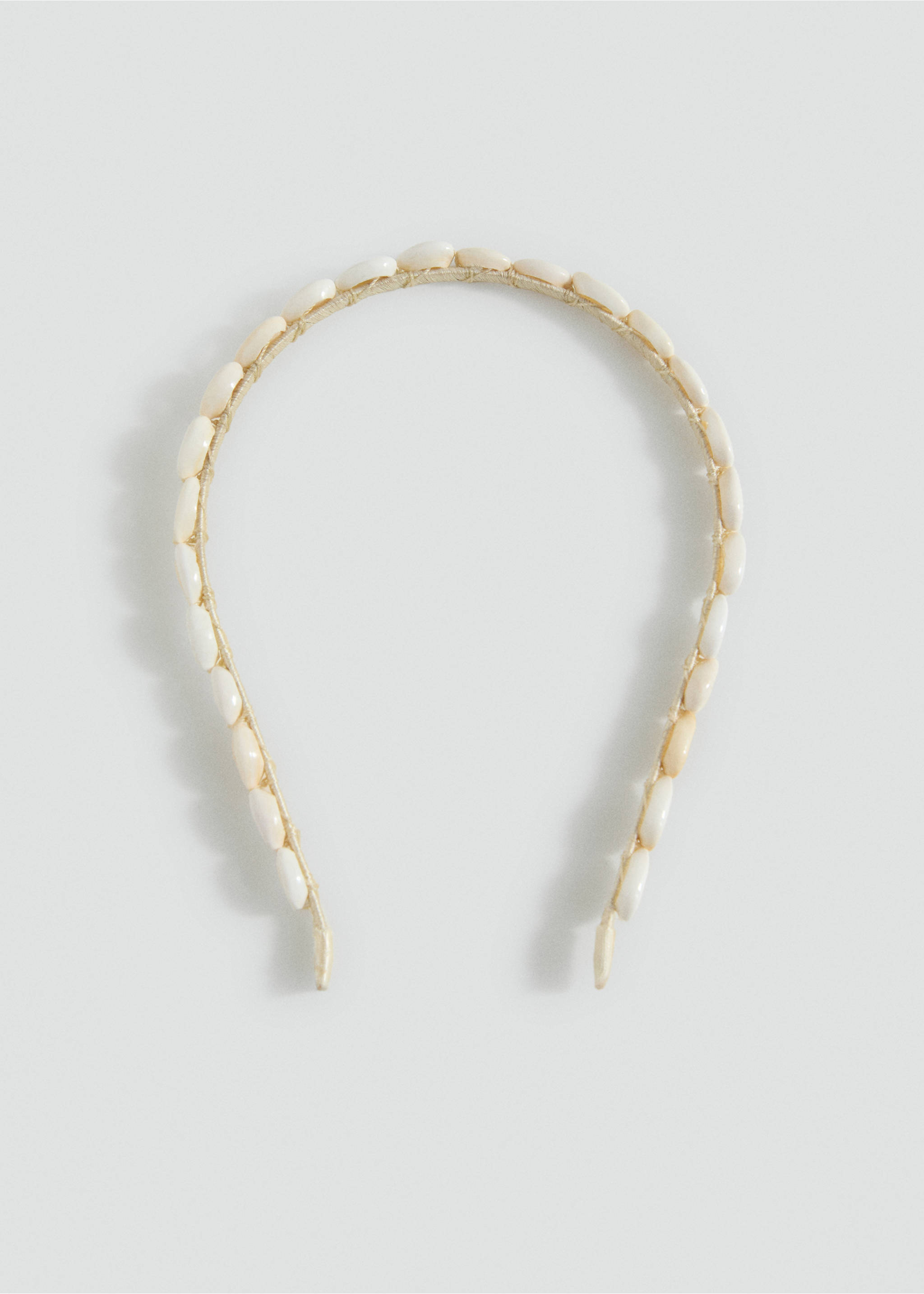 Shell beads headband - Article without model, Sand. Ref: 17041172-00.