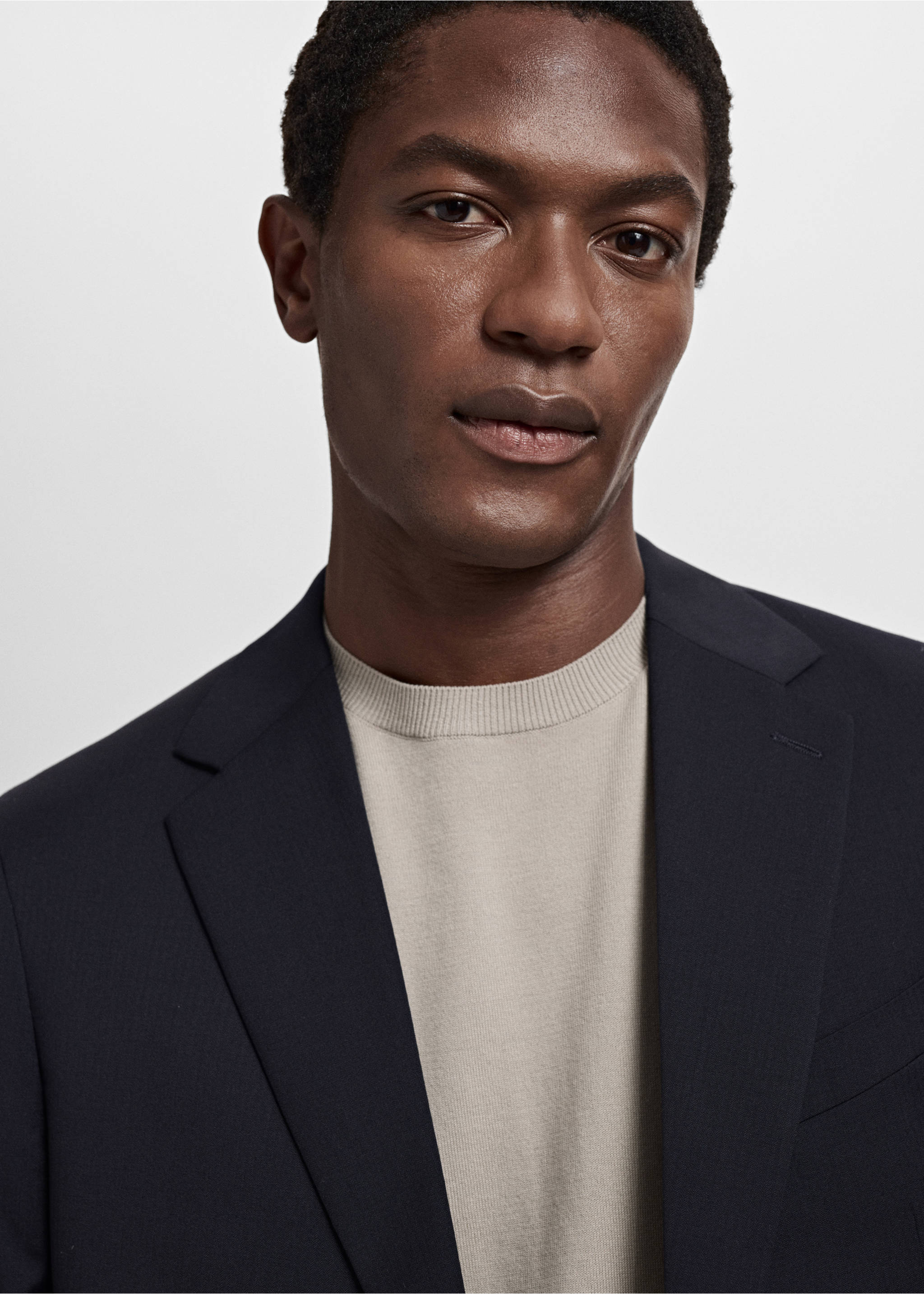 Turin 100% virgin wool suit jacket - Details of the article 1, Navy. Ref: 17041177-00.